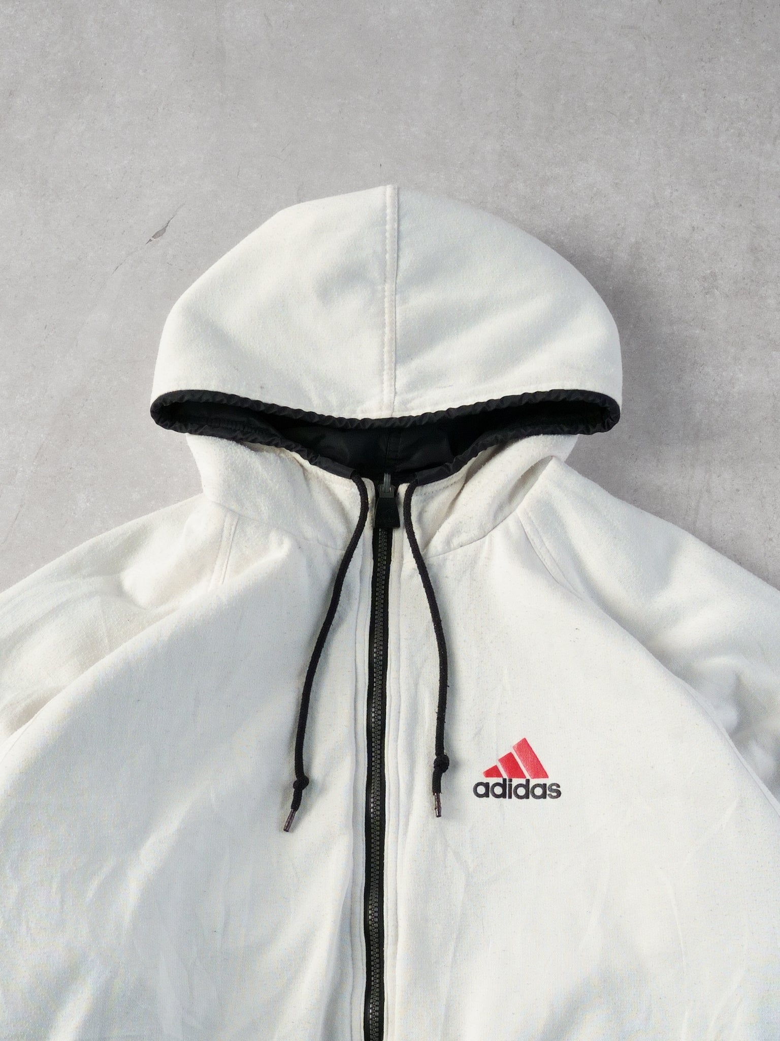 Vintage 90s Black Adidas Hooded Reversible Hooded Windbreaker (L)