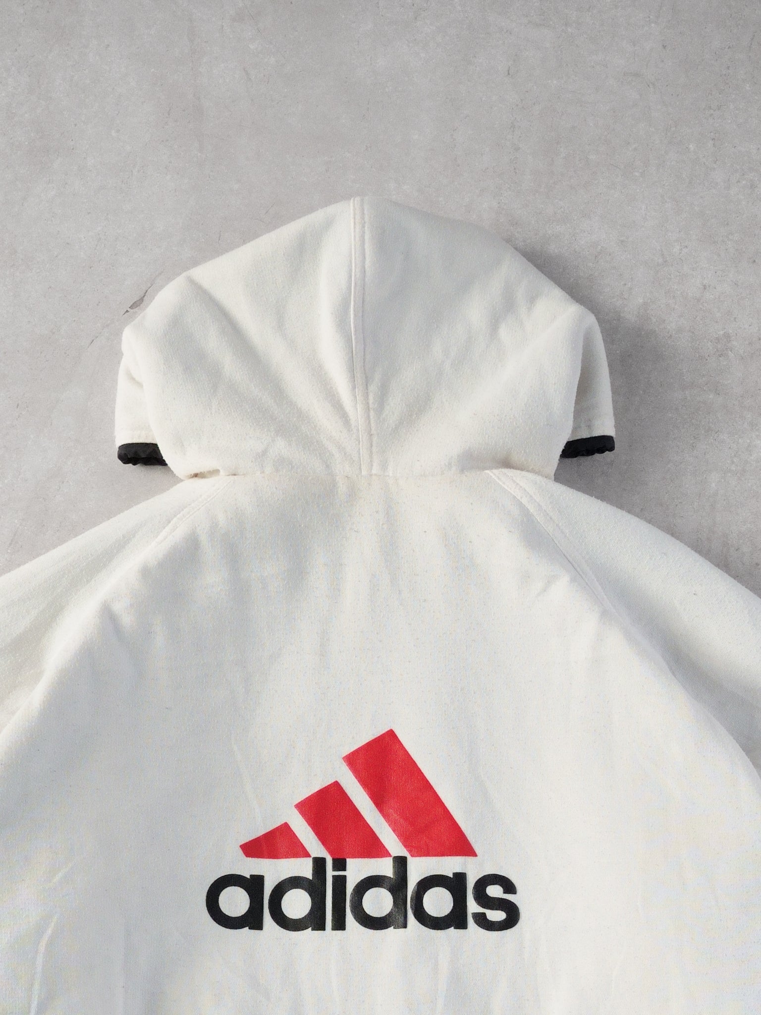 Vintage 90s Black Adidas Hooded Reversible Hooded Windbreaker (L)