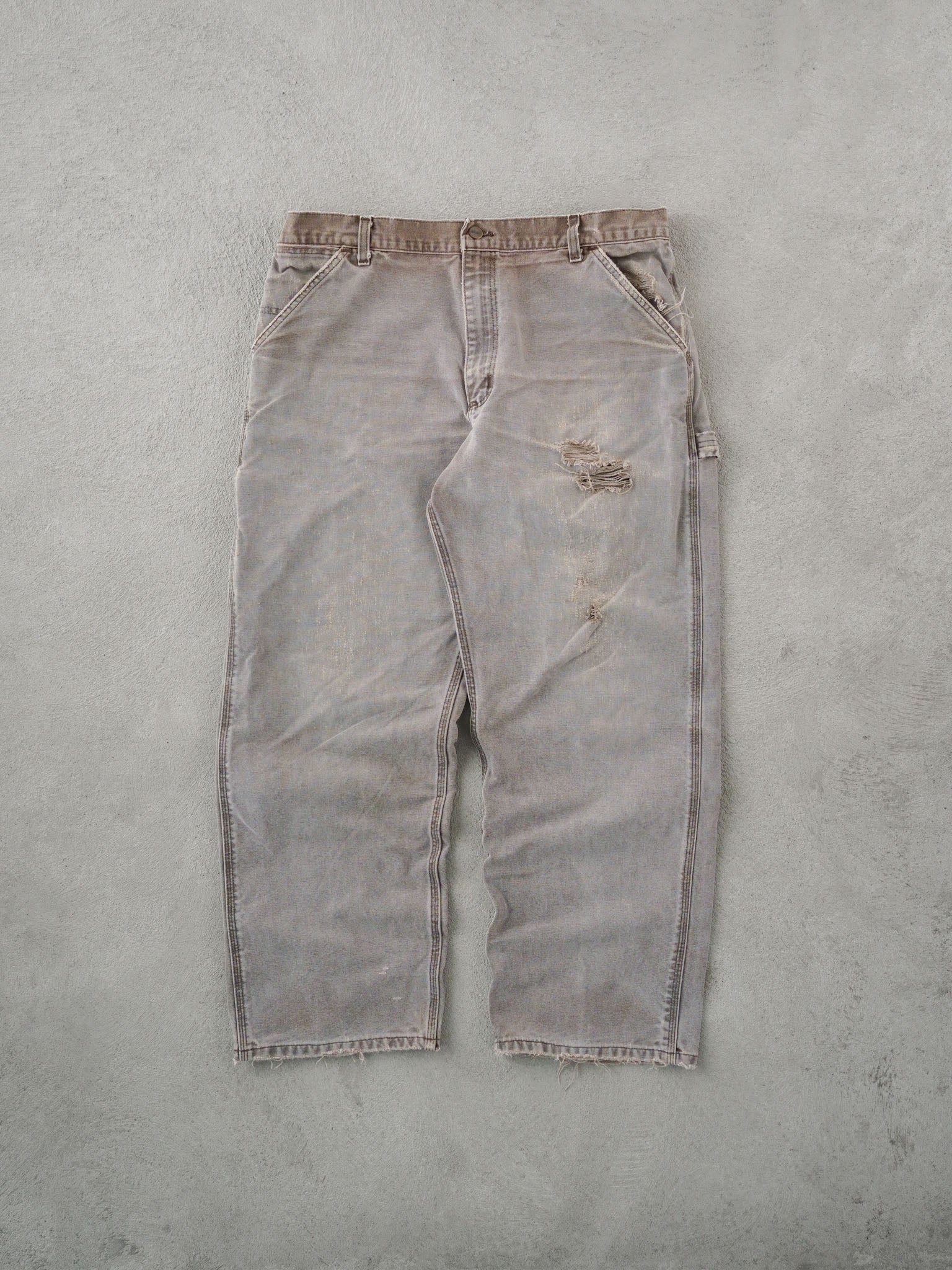 Vintage 90s Washed Light Brown Faded Carhartt Carpenter Pants (38x30)