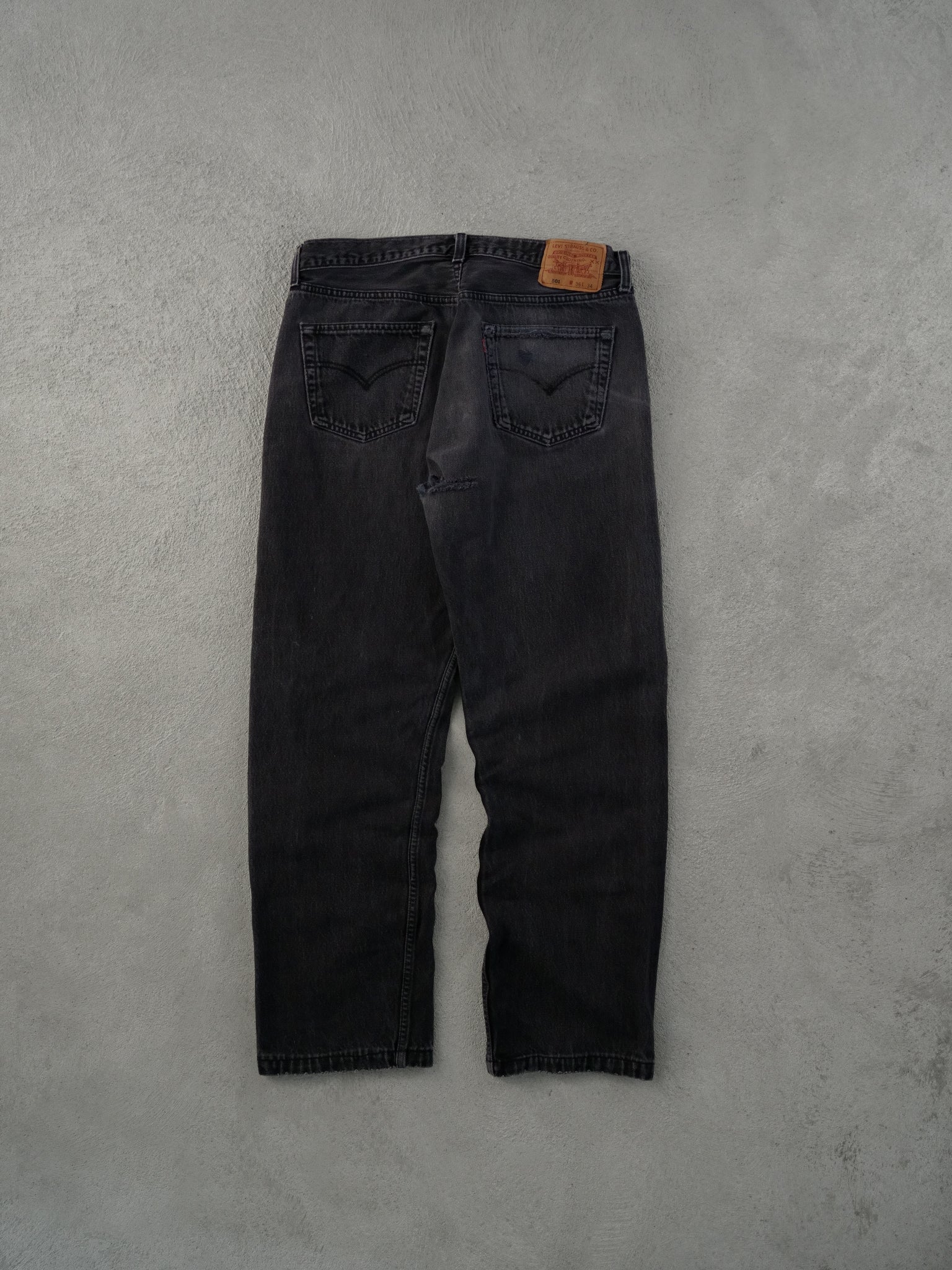 Vintage 90s Washed Black Levi's 501 Denim Jeans (31x28)