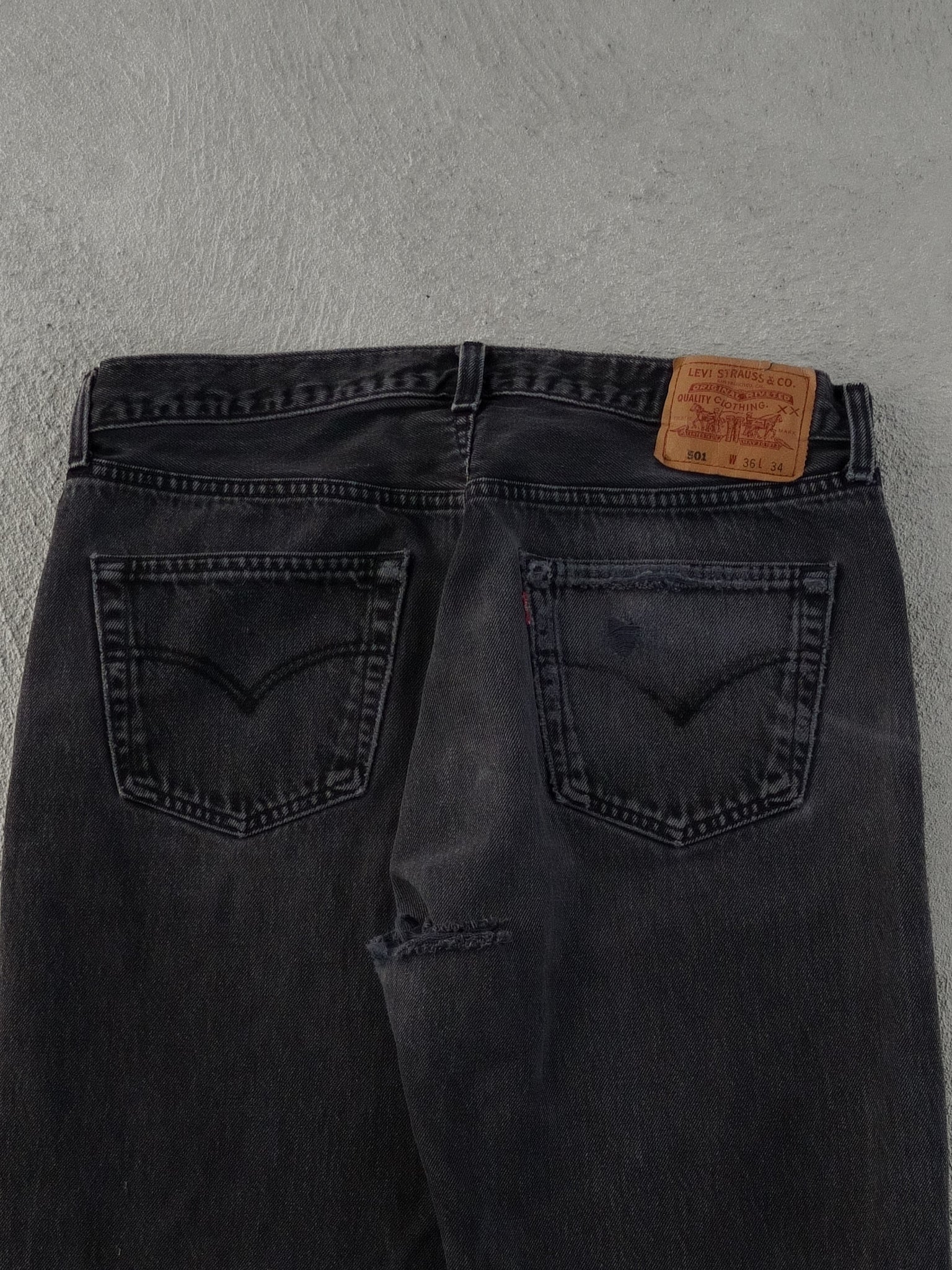 Vintage 90s Black Levi's 501 Denim Pants (36x28)