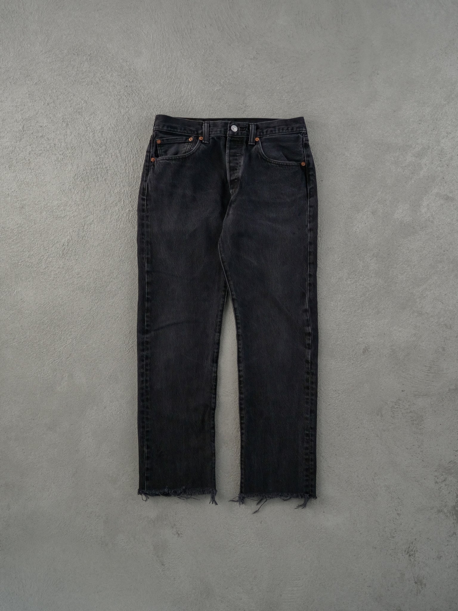 Vintage 90s Washed Black Levi's 501 Denim Jeans (31x28)