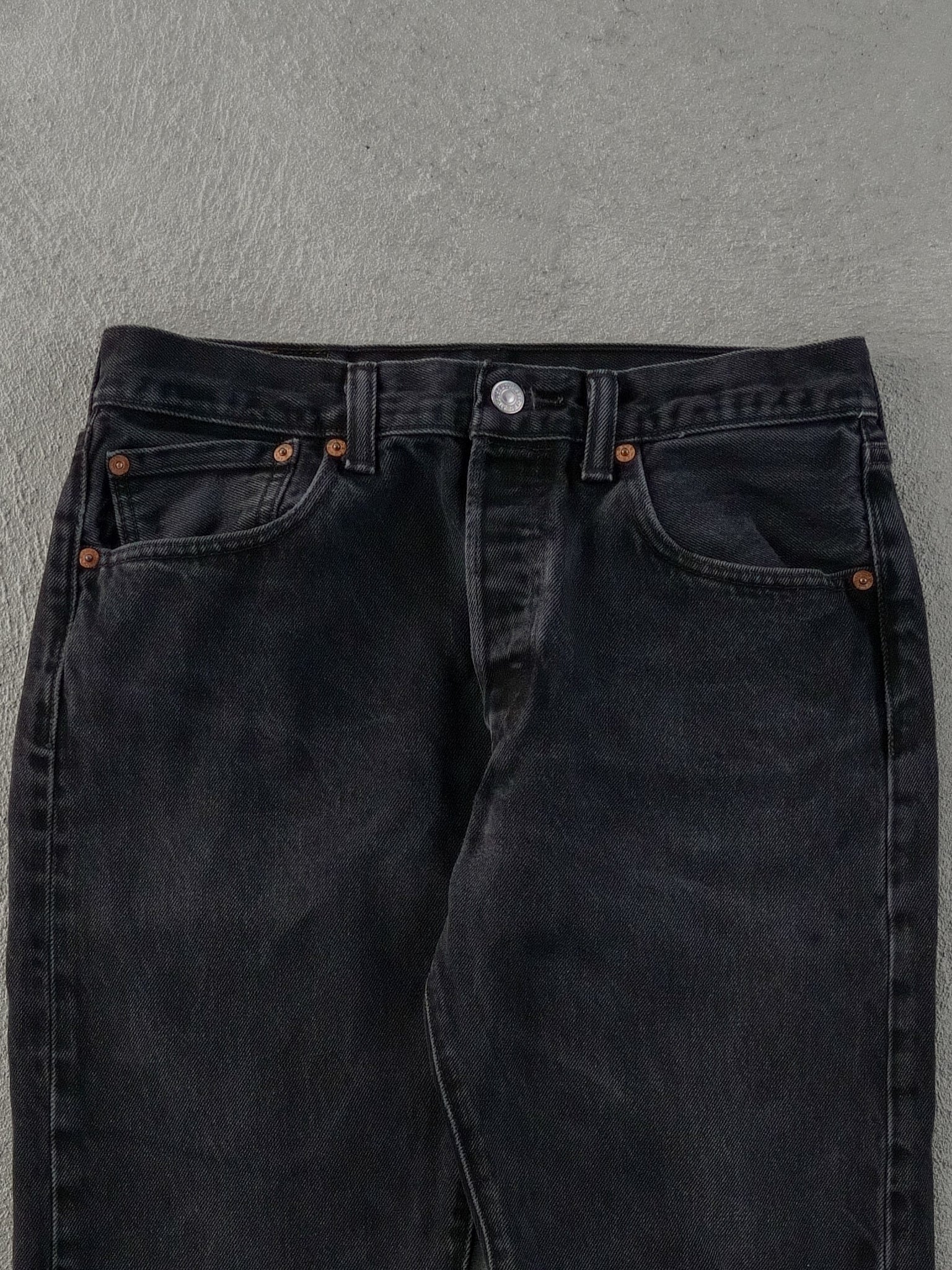 Vintage 90s Washed Black Levi's 501 Denim Jeans (31x28)