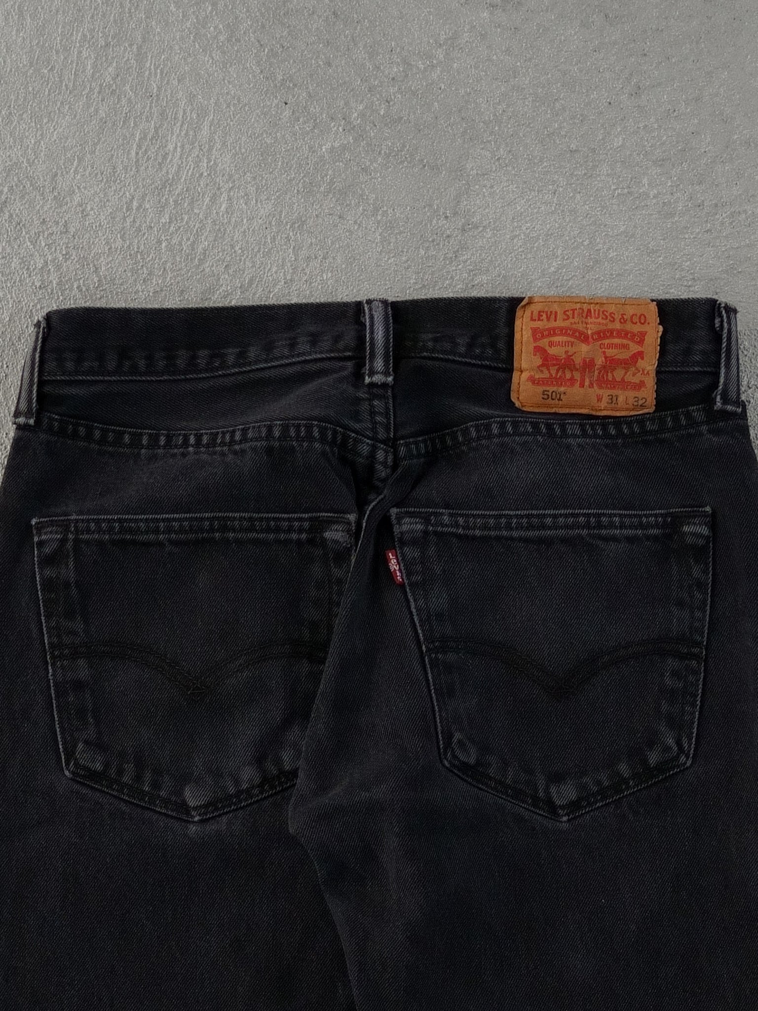 Vintage 90s Washed Black Levi's 501 Denim Jeans (31x28)