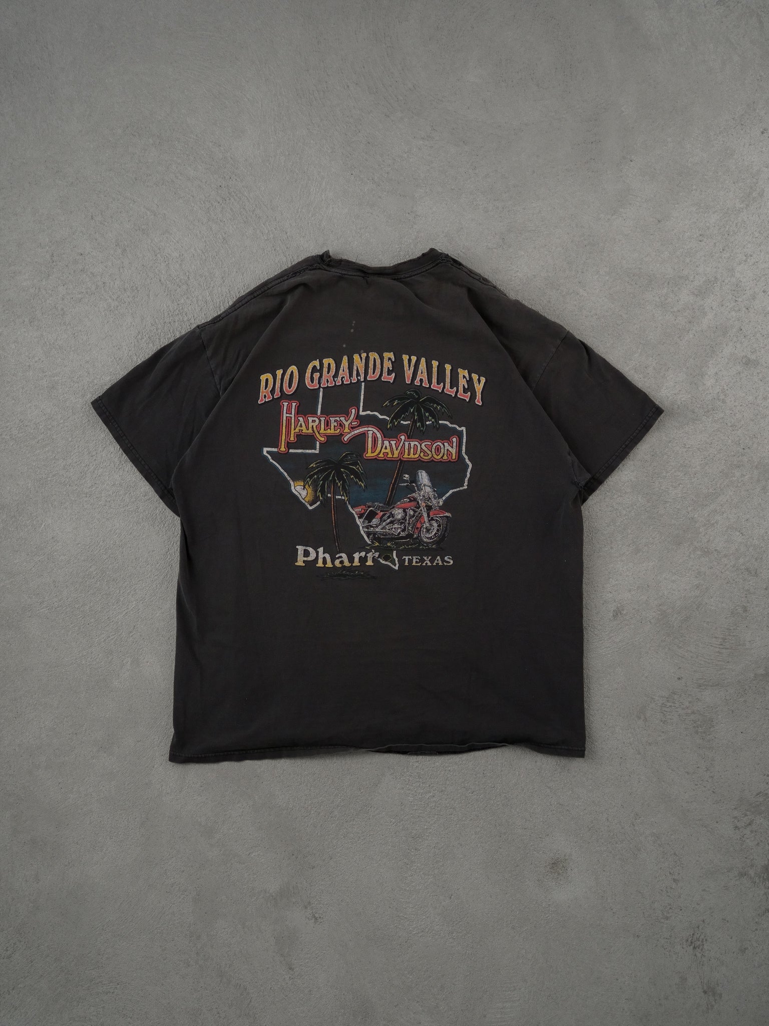 Vintage 90s Black Harley Davidson Pharr Texas Graphic Tee (L)