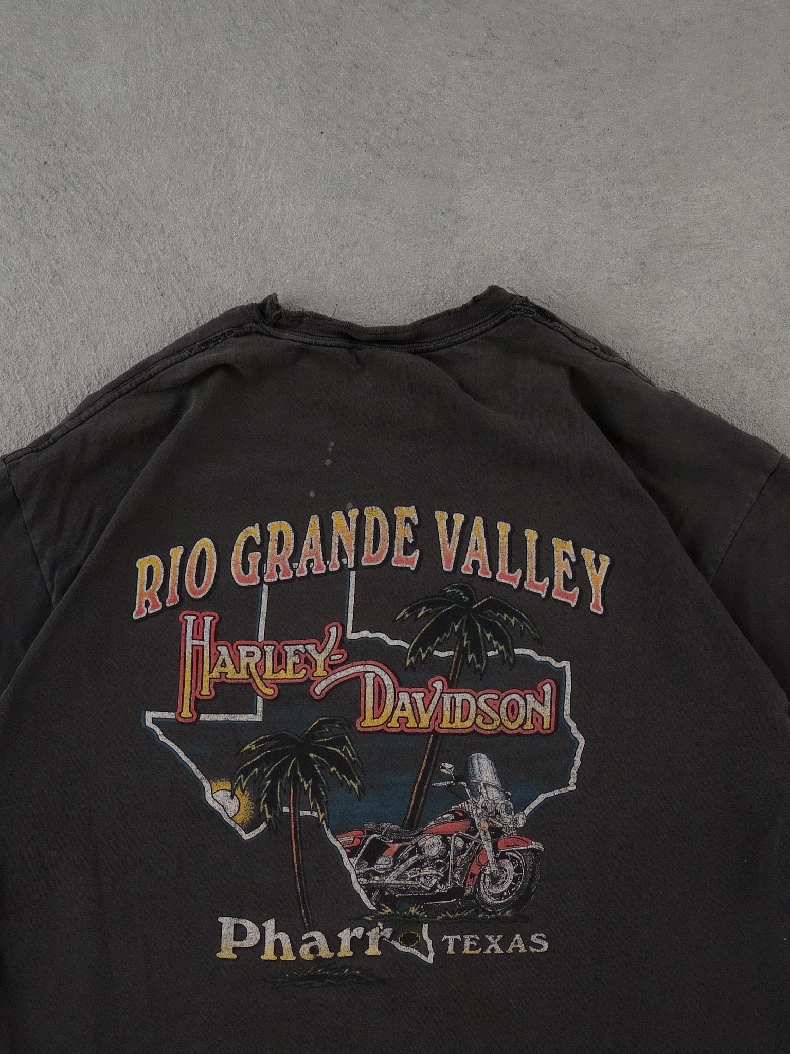 Vintage 90s Black Harley Davidson Pharr Texas Graphic Tee (L)