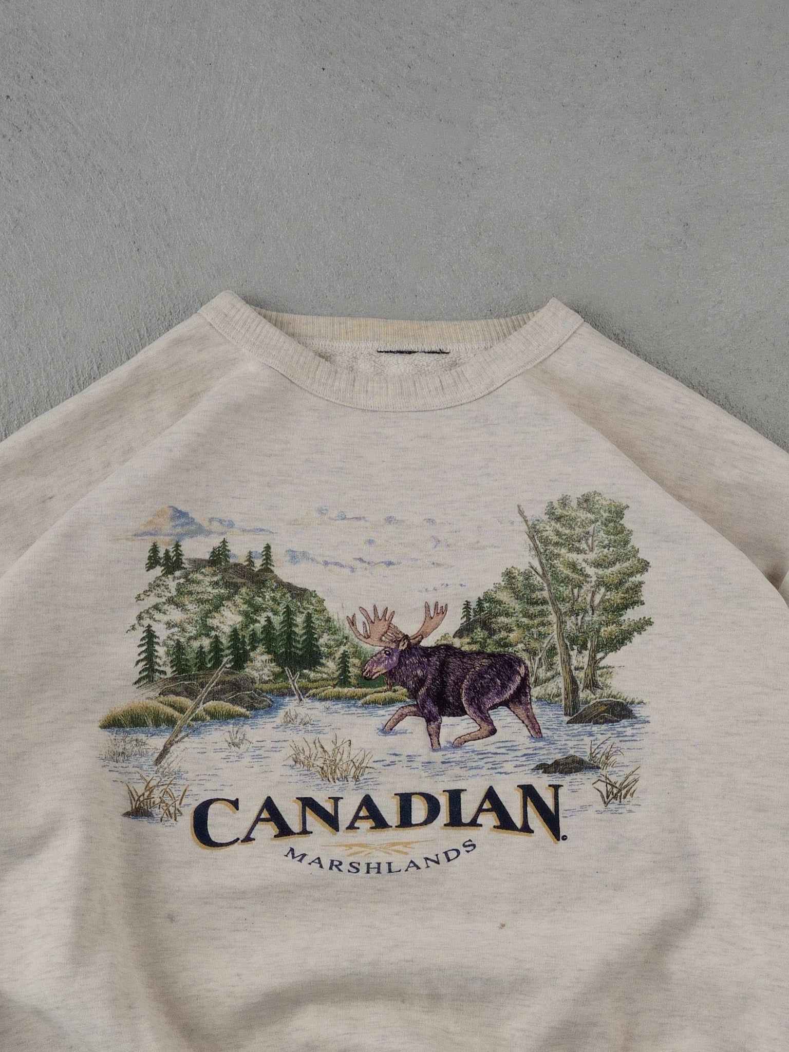 Vintage 90s Cream Canadian Marashland Graphic Crewneck (XXL)