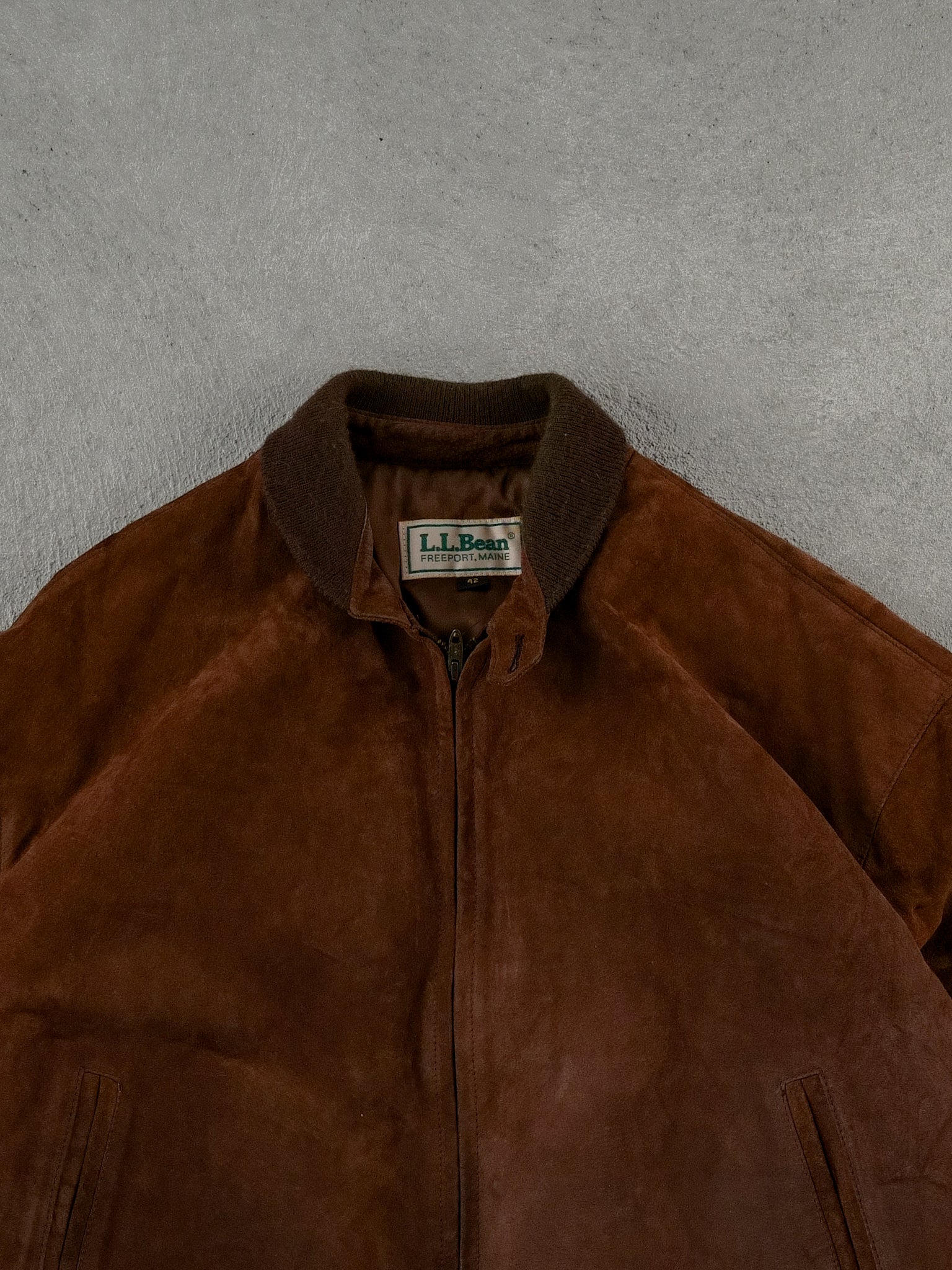 Vintage 90s Brown Suede LL Bean Collared Workwear Jacket (L)
