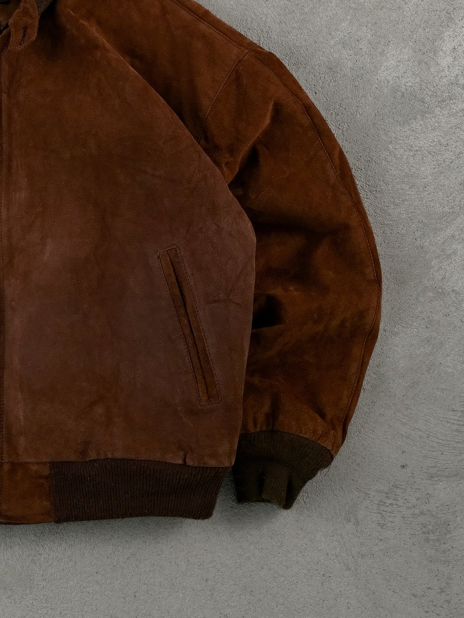 Vintage 90s Brown Suede LL Bean Collared Workwear Jacket (L)