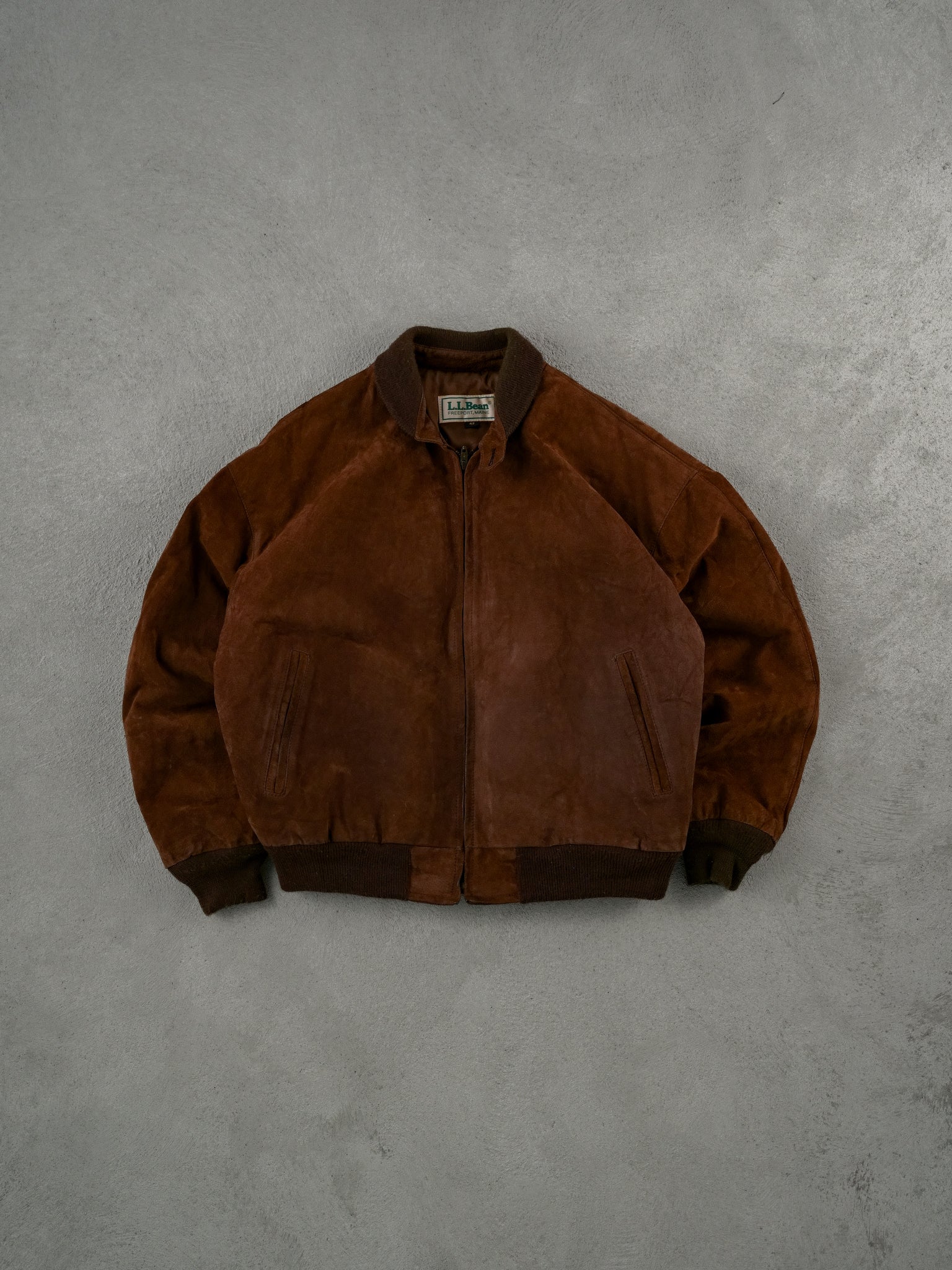 Vintage 90s Brown Suede LL Bean Collared Workwear Jacket (L)