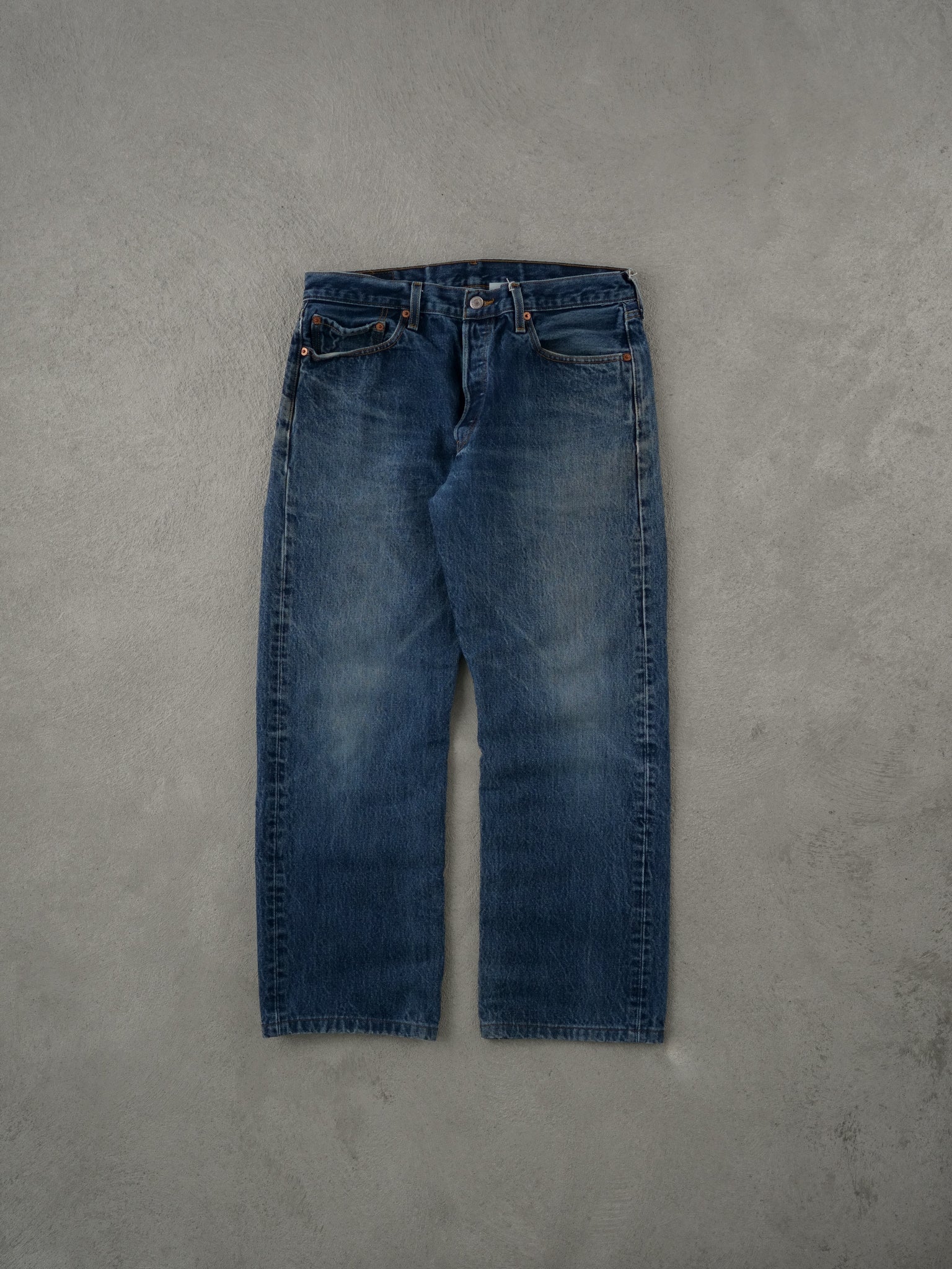 Vintage 90s Dark Blue Levi's 501 Denim Jeans (34x30)