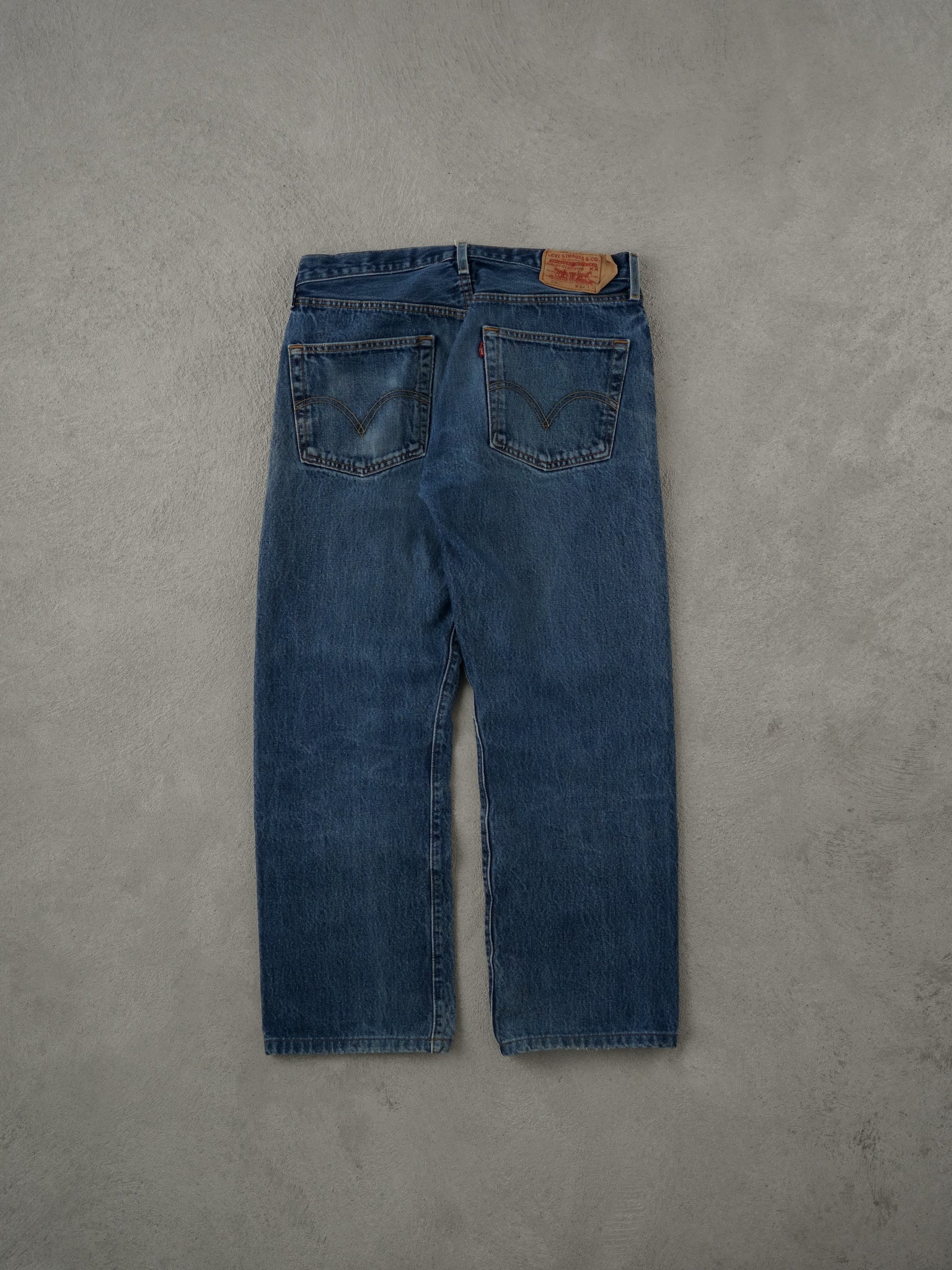 Vintage 90s Dark Blue Levi's 501 Denim Jeans (34x30)