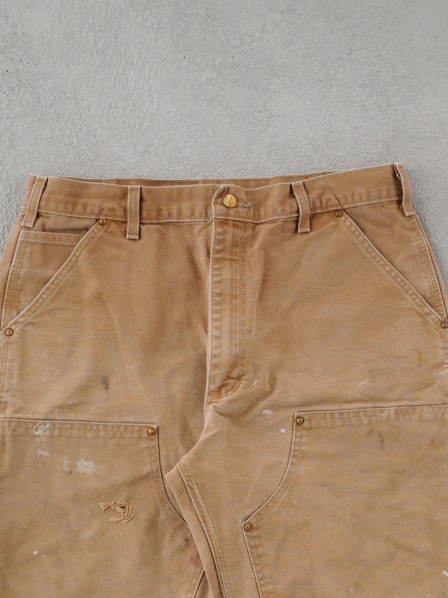 Vintage 90s Khaki Carhartt Double Knee Carpenter Pants (36x34)