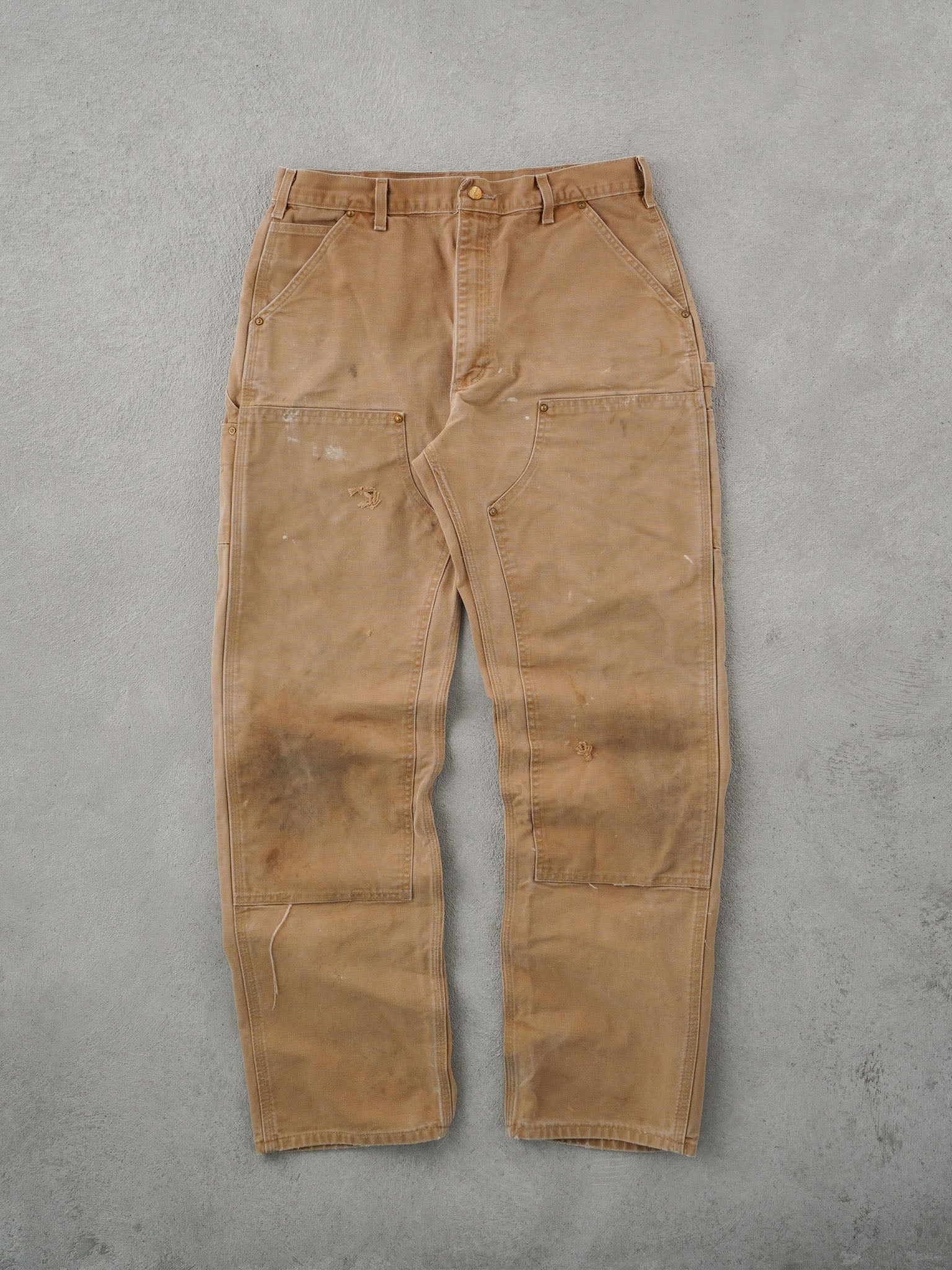 Vintage 90s Khaki Carhartt Double Knee Carpenter Pants (36x34)