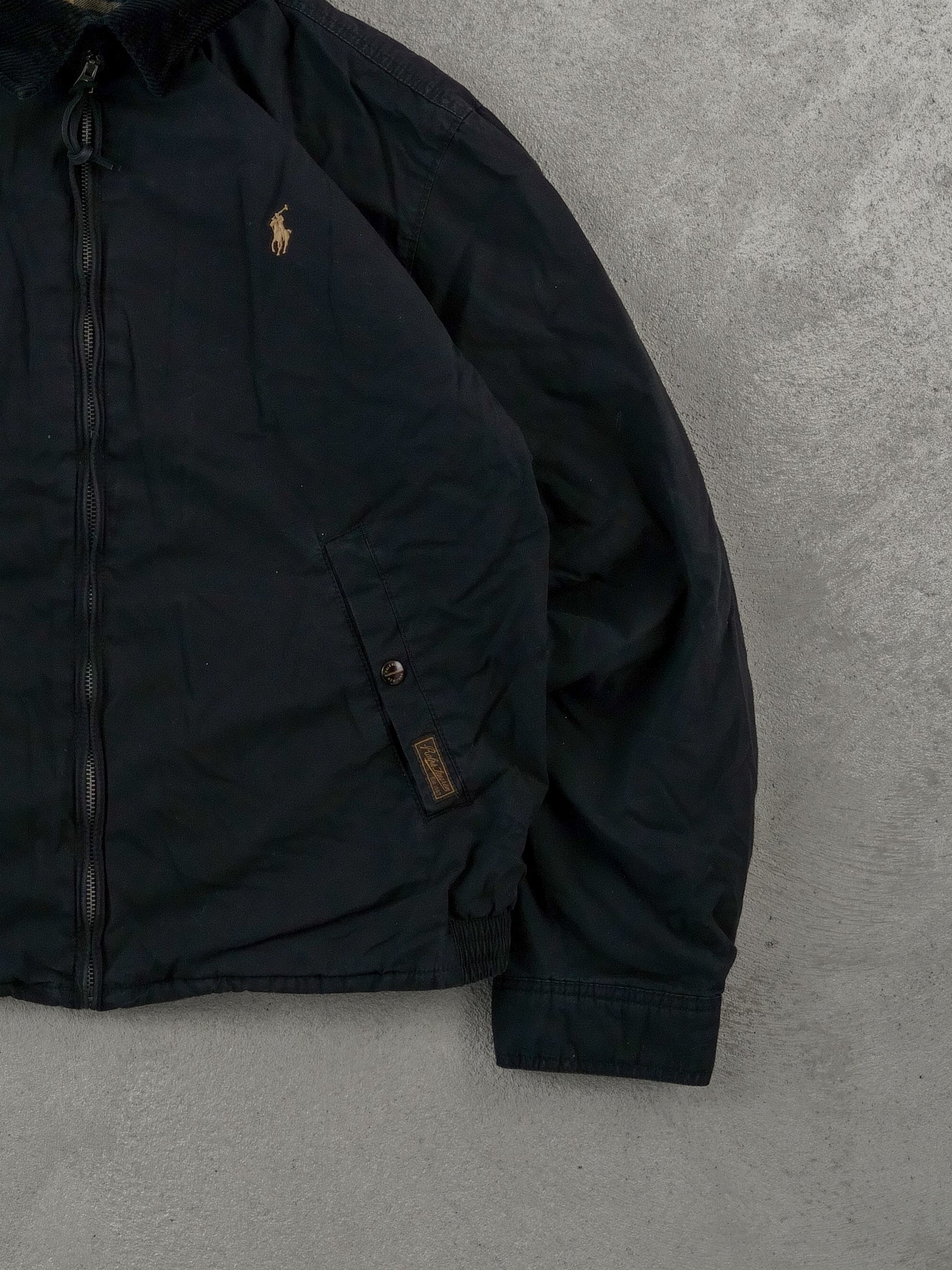 Vintage 90s Black Polo By Ralph Lauren Collared Jacket (M)