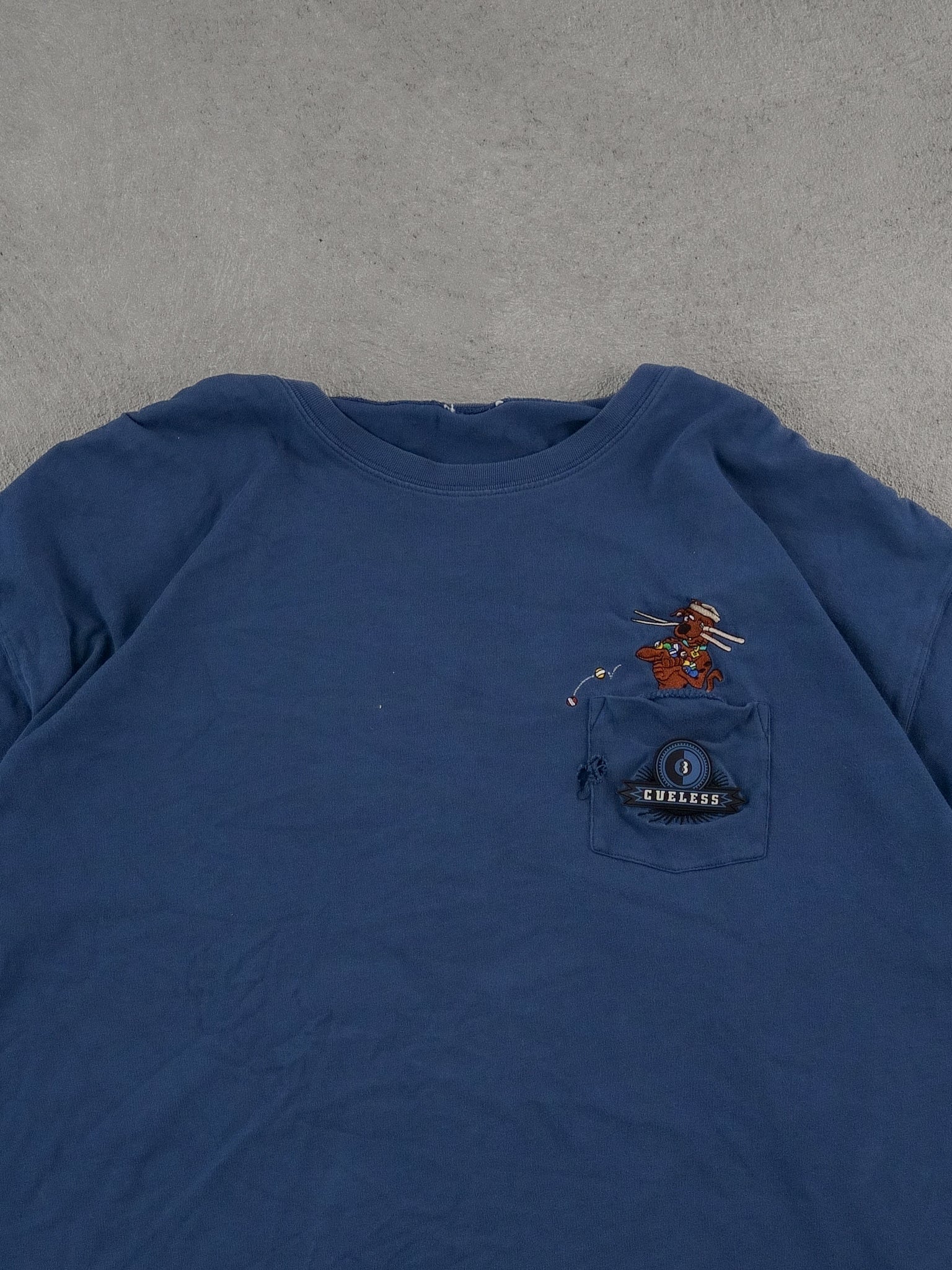 Vintage 90s Blue Scooby Do Embroidereed Pocket Tee (L)