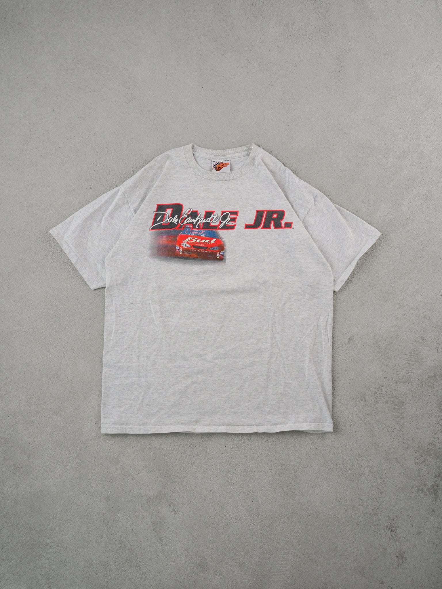 Vintage Y2k Grey Dale Jr Nascar Graphic Tee (L)