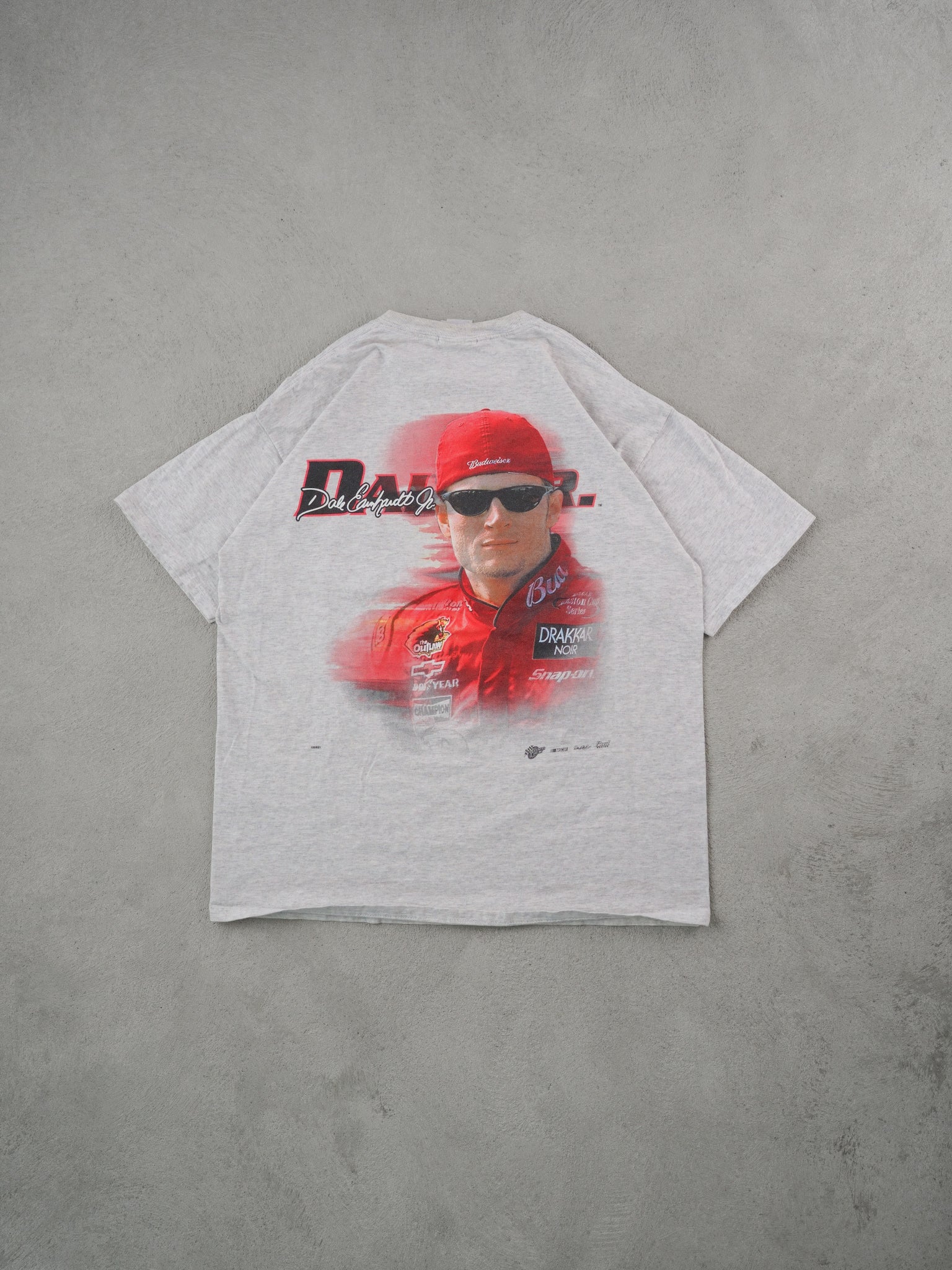Vintage Y2k Grey Dale Jr Nascar Graphic Tee (L)