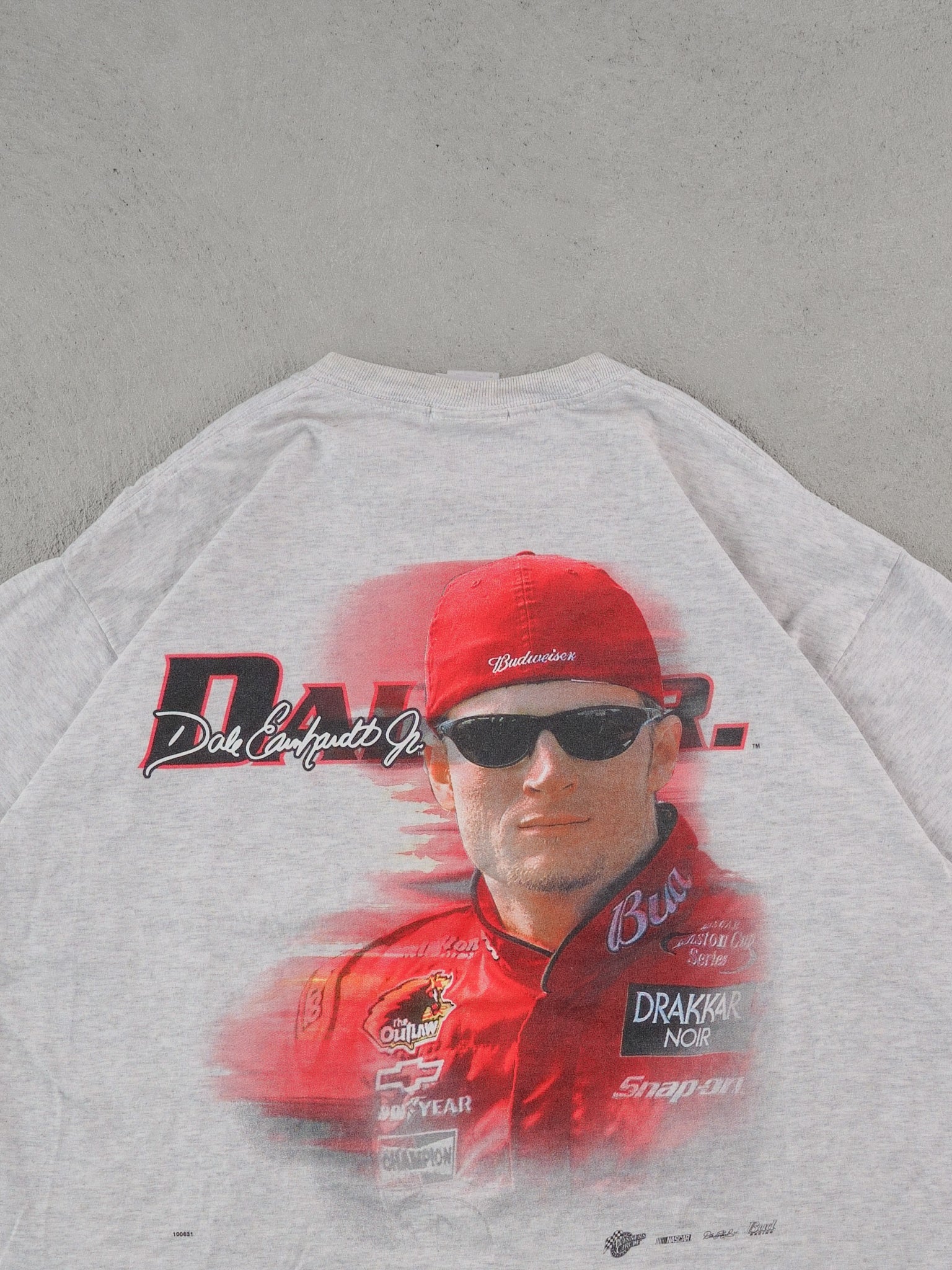 Vintage Y2k Grey Dale Jr Nascar Graphic Tee (L)