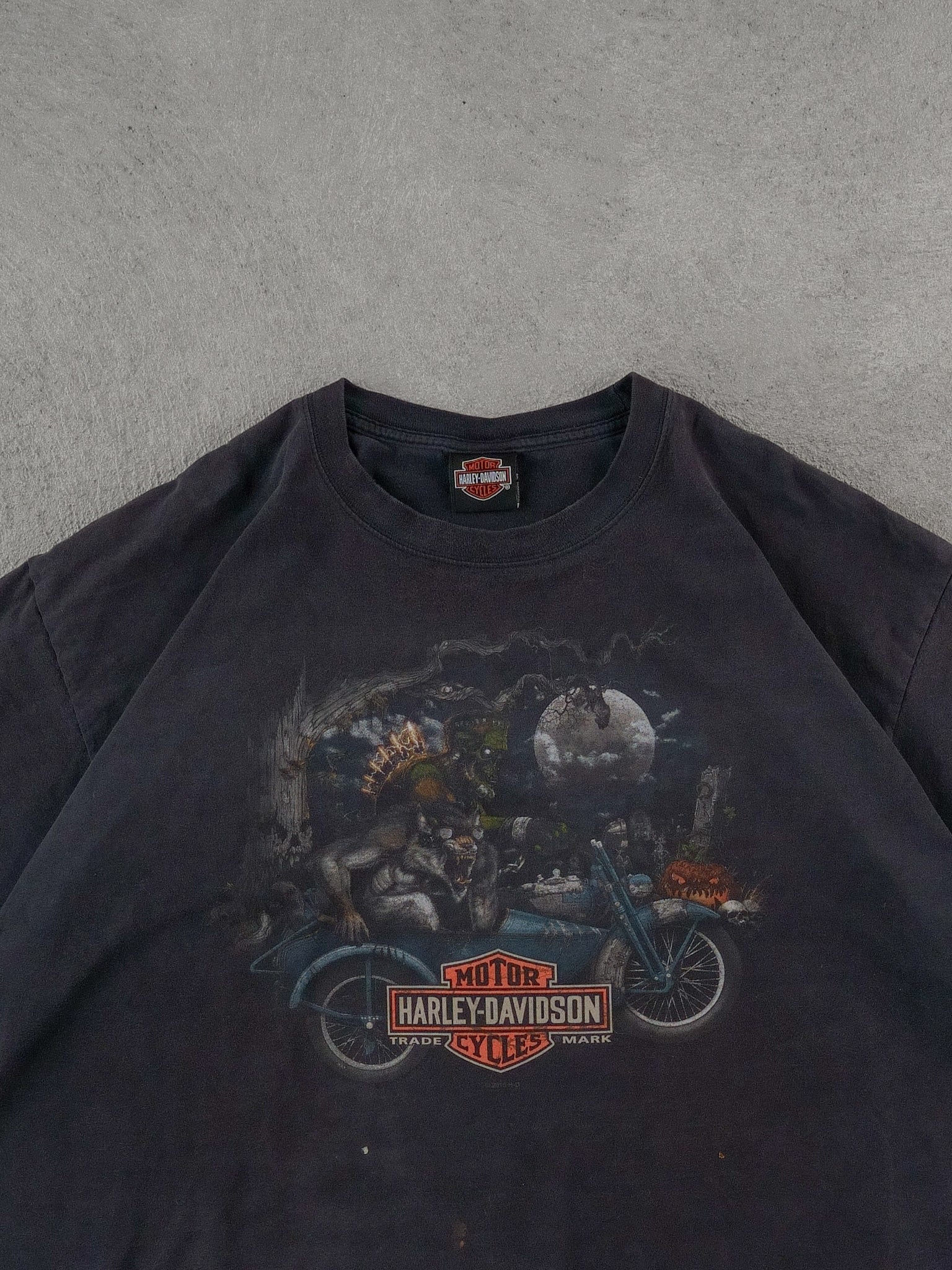Vintage Black Harley Davidson Israel Graphic Tee (L)