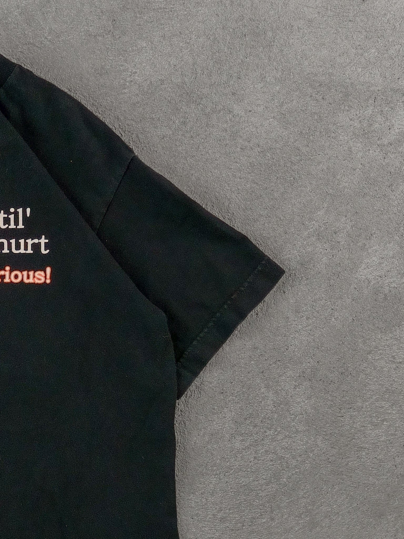 Vintage 90s Black "It's only funny til' someone gets hurt... then it gets freaking hilarious" Graphic Tee (S)