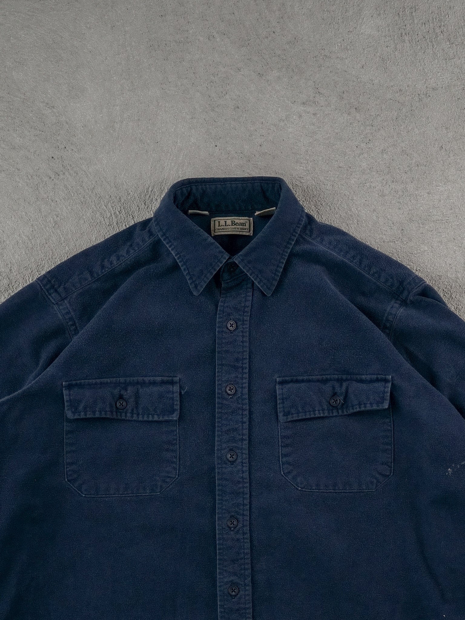 Vintage 90s Navy Blue LL Bean Collared Button Up (L)