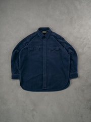 Vintage 90s Navy Blue LL Bean Collared Button Up (L)