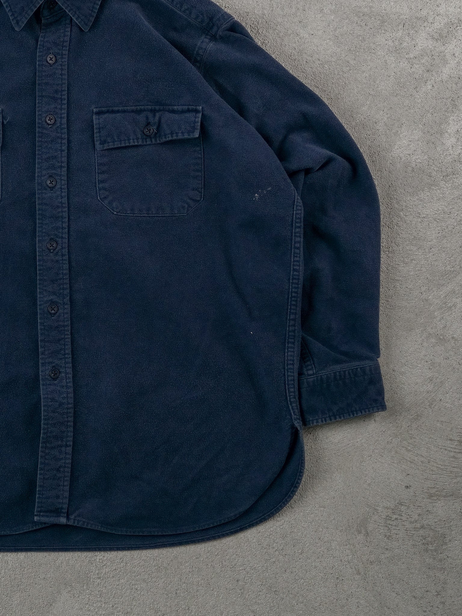 Vintage 90s Navy Blue LL Bean Collared Button Up (L)