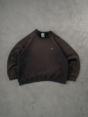 Vintage Faded Grey Nike Distressed Swoosh Blank Crewneck (L)