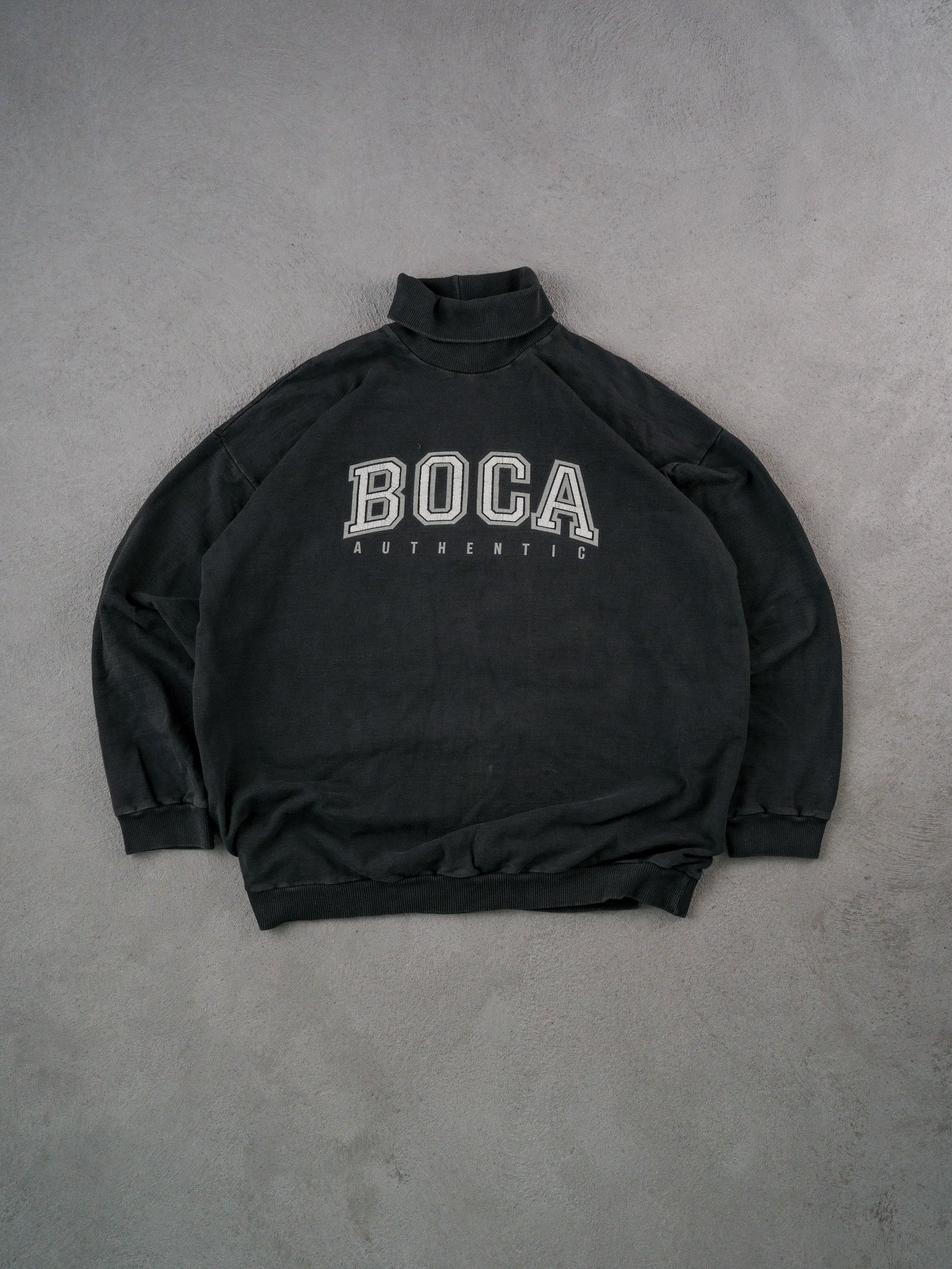 Vintage 90s Faded Black Boca Athentic Hoodie (XL)