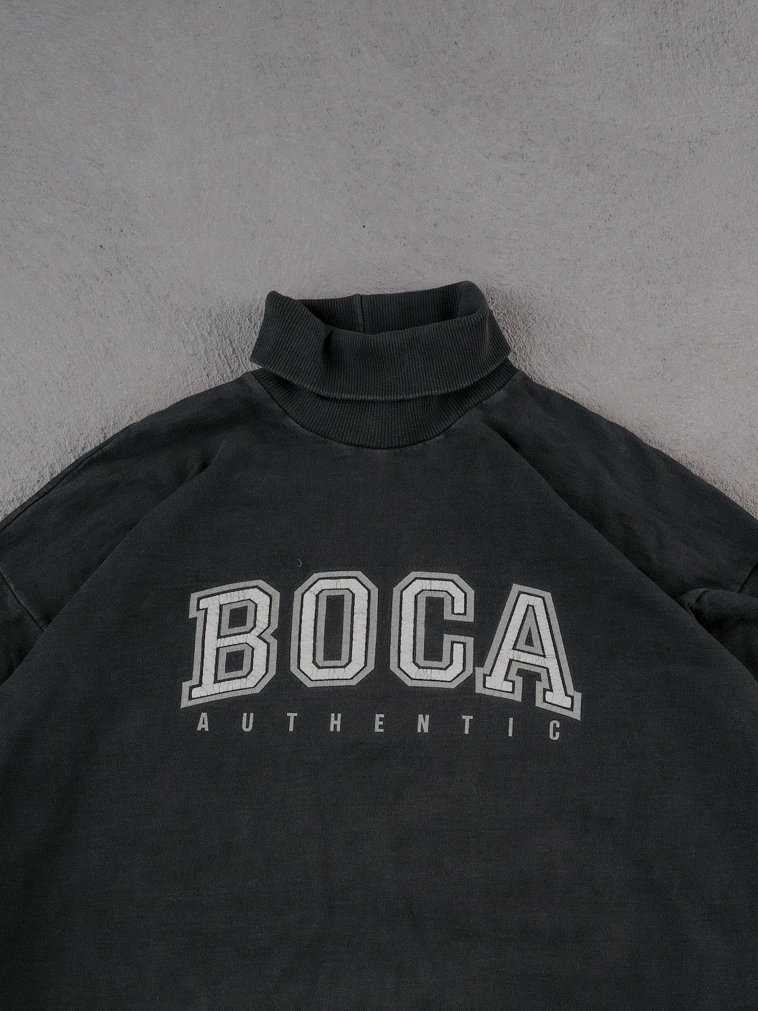 Vintage 90s Faded Black Boca Athentic Hoodie (XL)