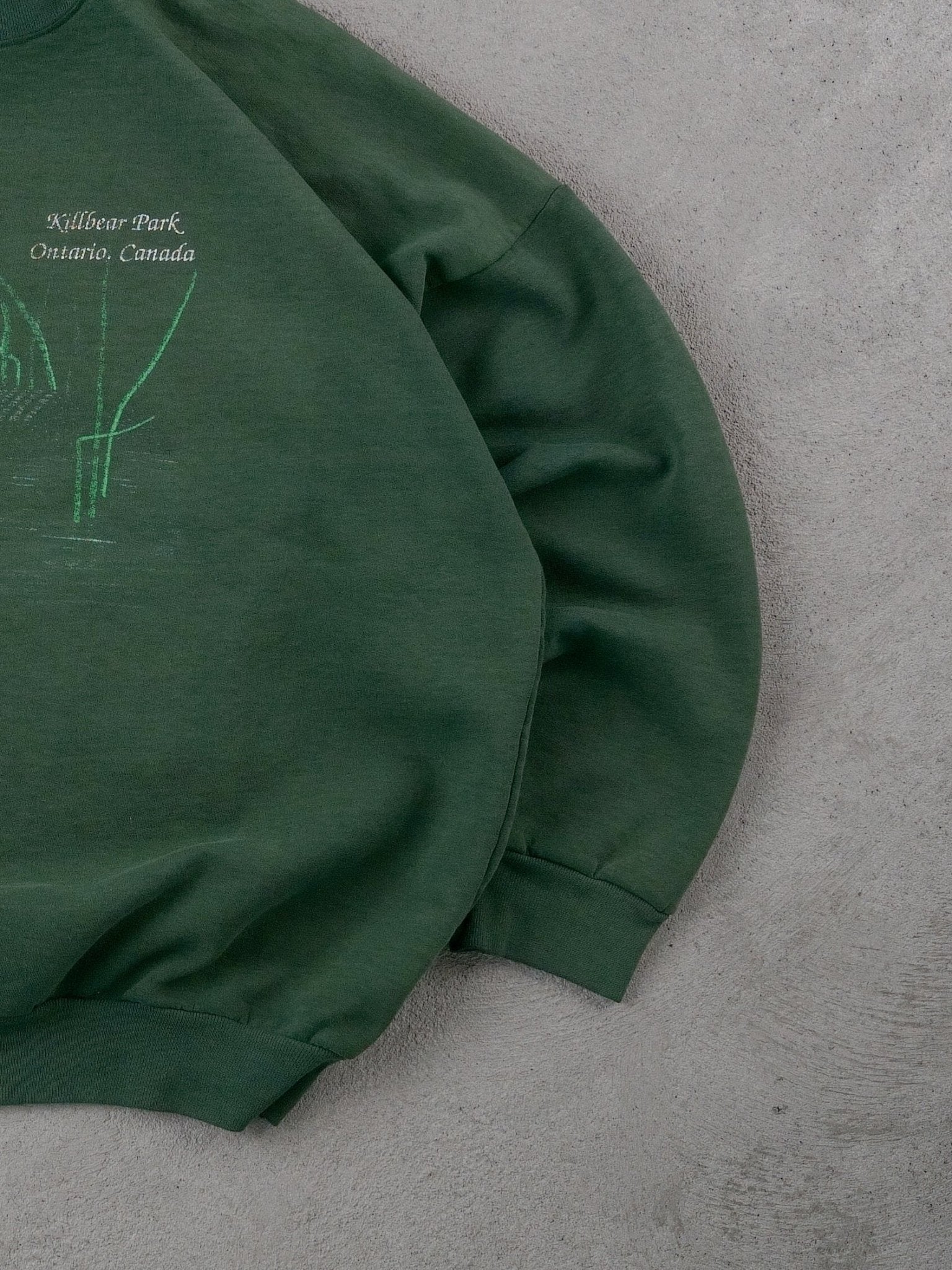 Vintage 90s Pine Green Killbear Park Ontario Graphic Crewneck  (XL)