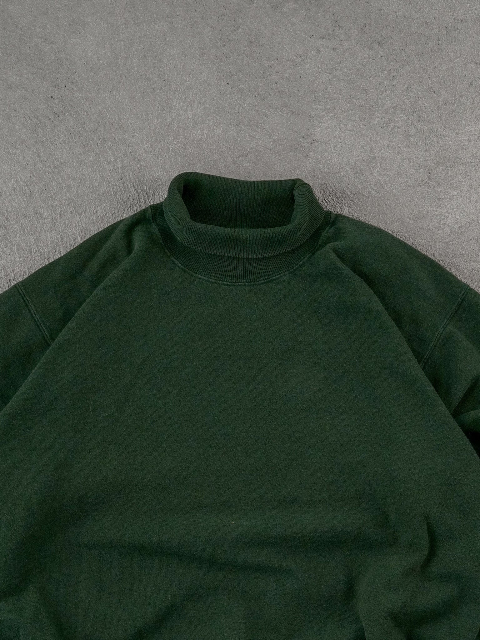 Vintage 90s Faded Pine Green Cutrate Turtleneck (L)