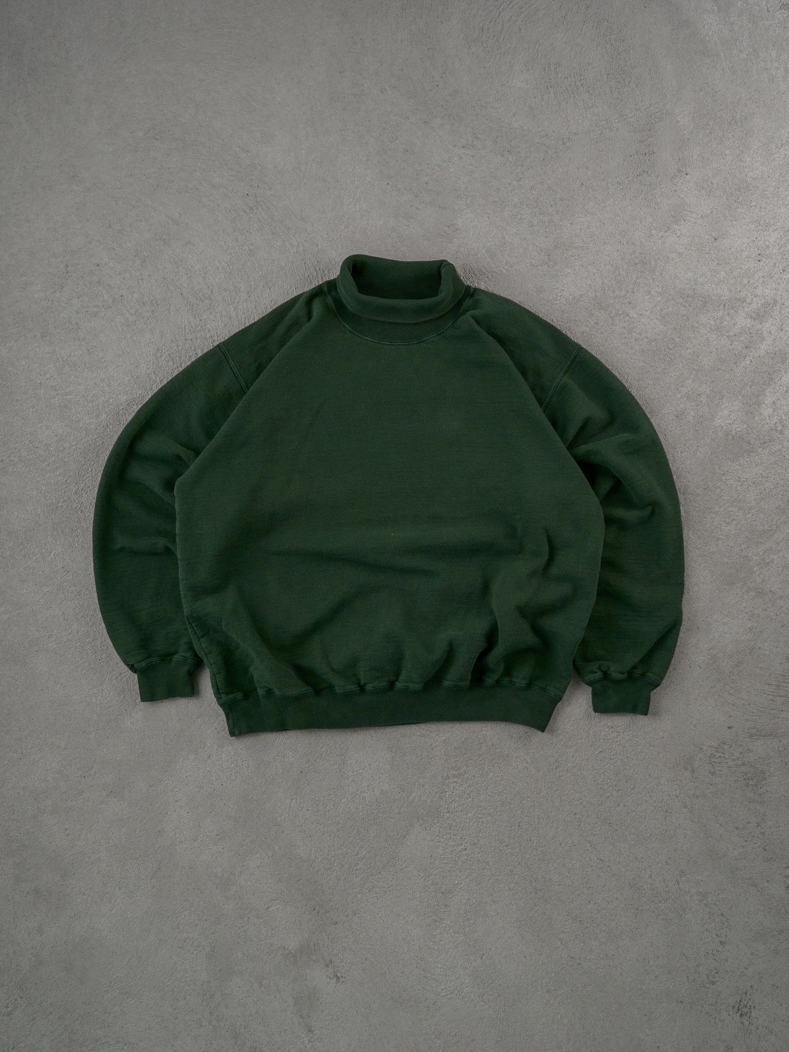 Vintage 90s Faded Pine Green Cutrate Turtleneck (L)