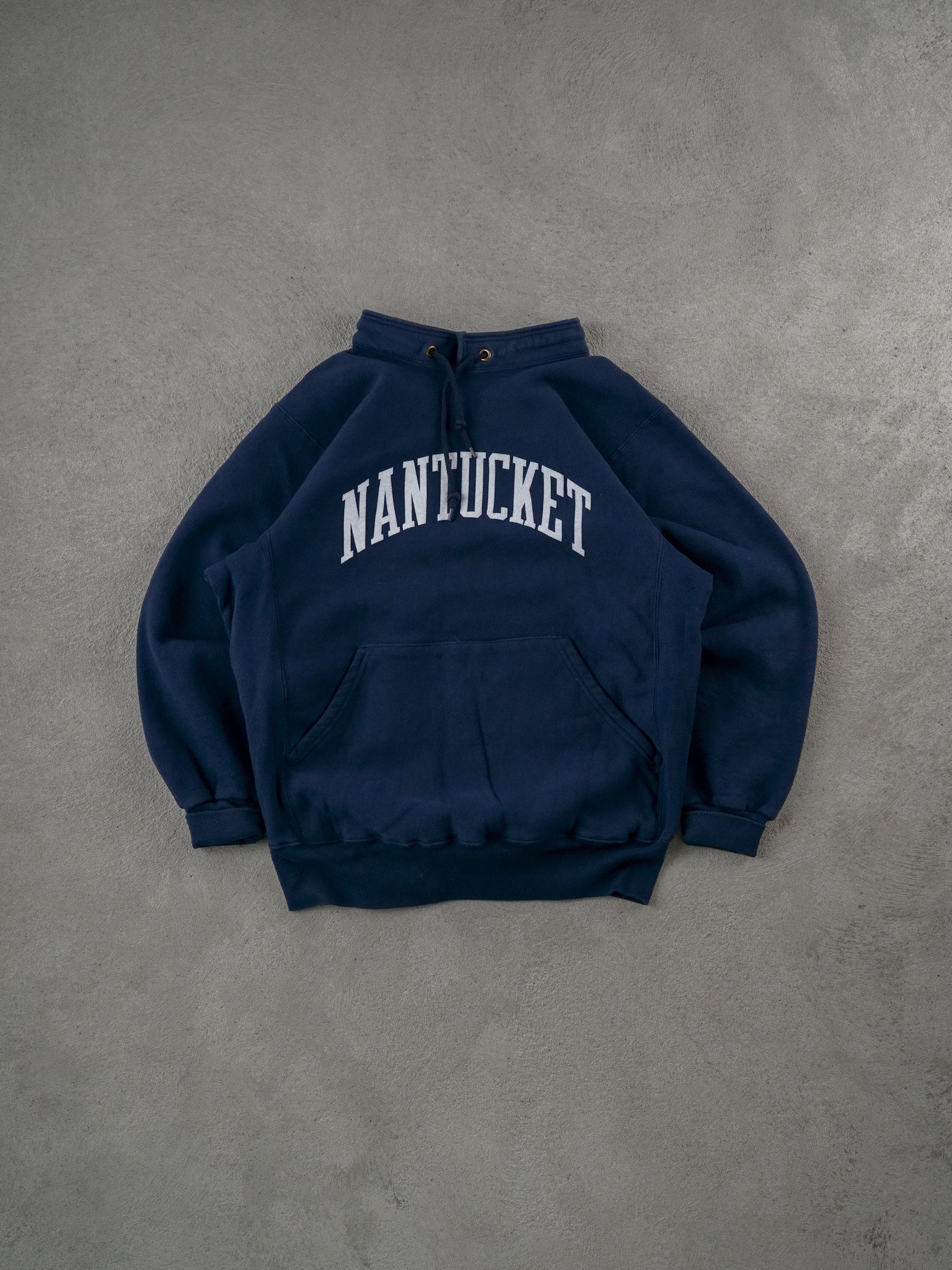 Vintage 90s Navy Blue Nantucket Collared Crewneck (L)