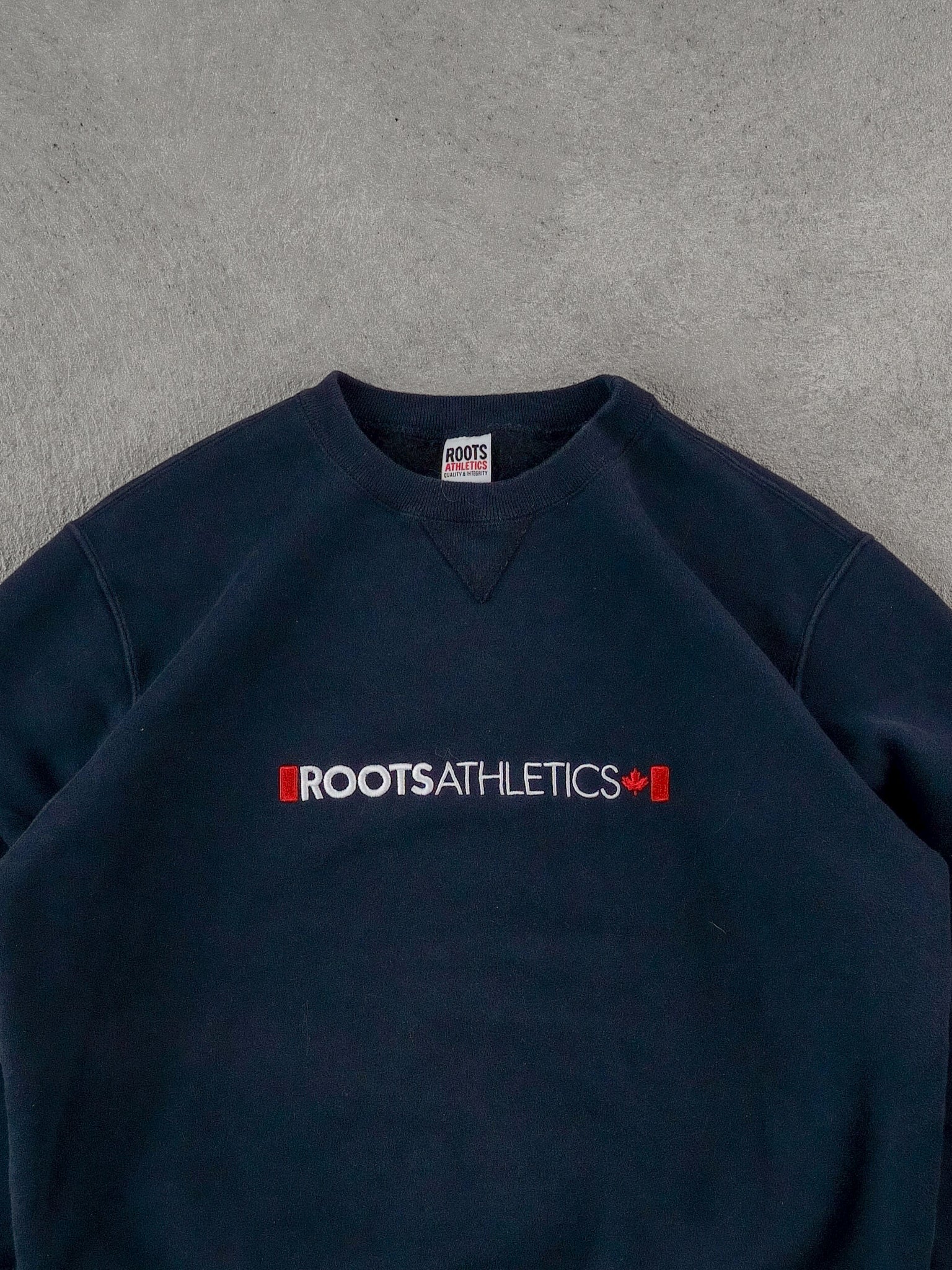 Vintage Y2k Navy Blue Roots Athletics Crewneck (M)
