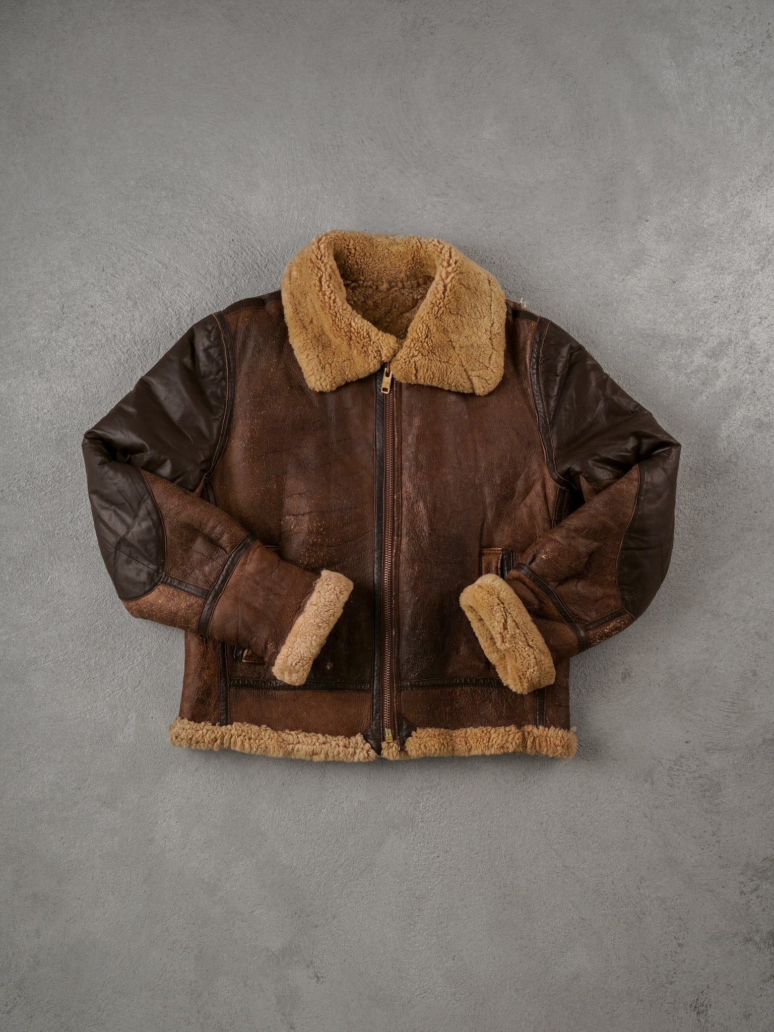 Vintage 80s Brown Sawyer Shearling Collared Jacket (M/L)