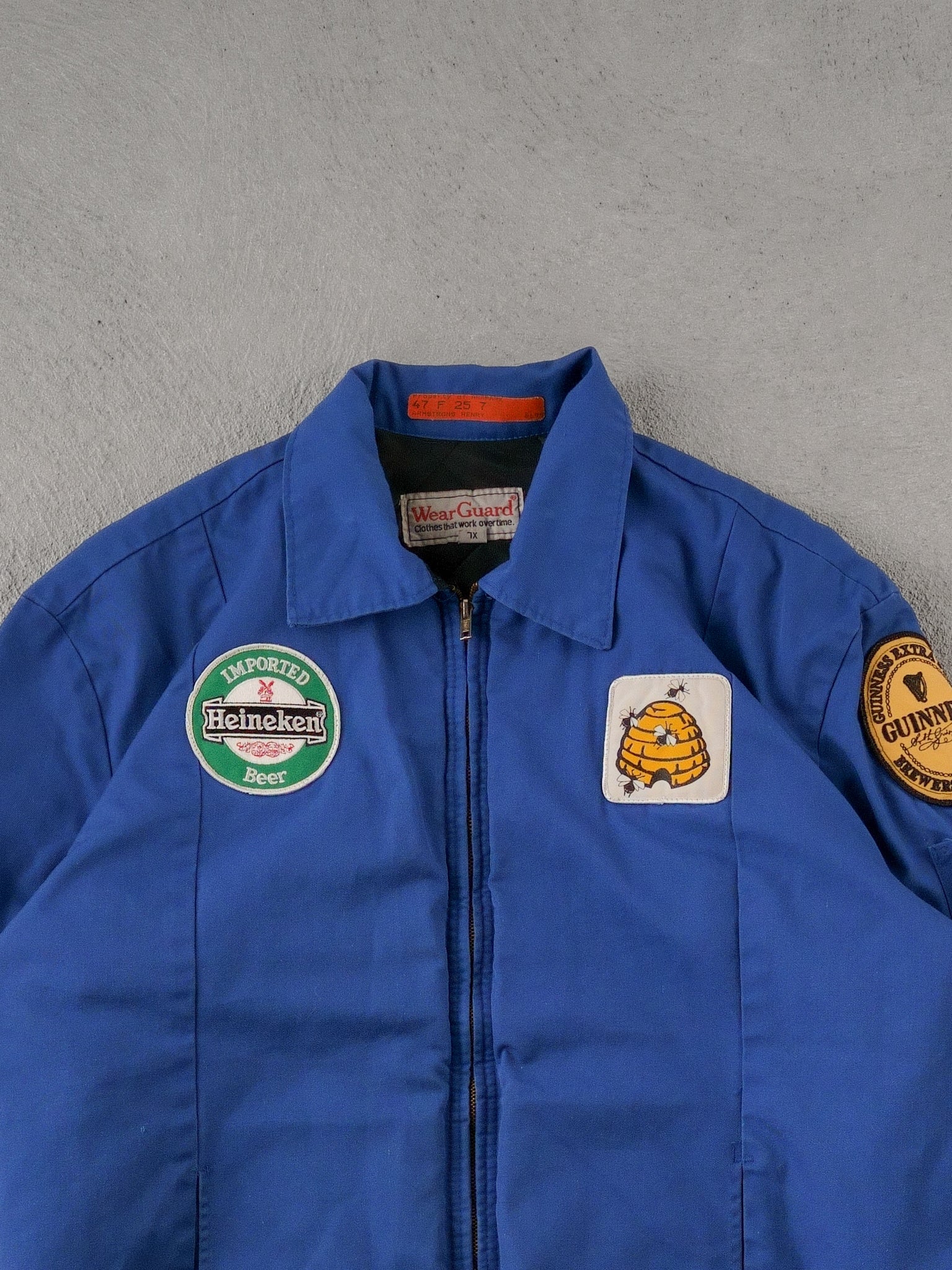Vintage 90s Blue Wear Guard Bumble Bee Work Wear Jacket (L)