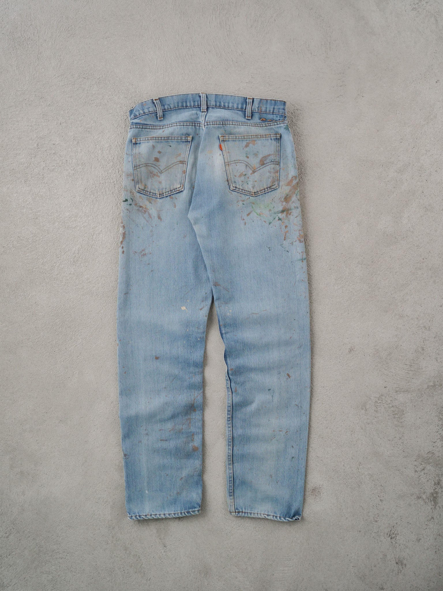 Vintage 70s Light Blue Levi's Paint Splatter Denim Jeans (36x34)