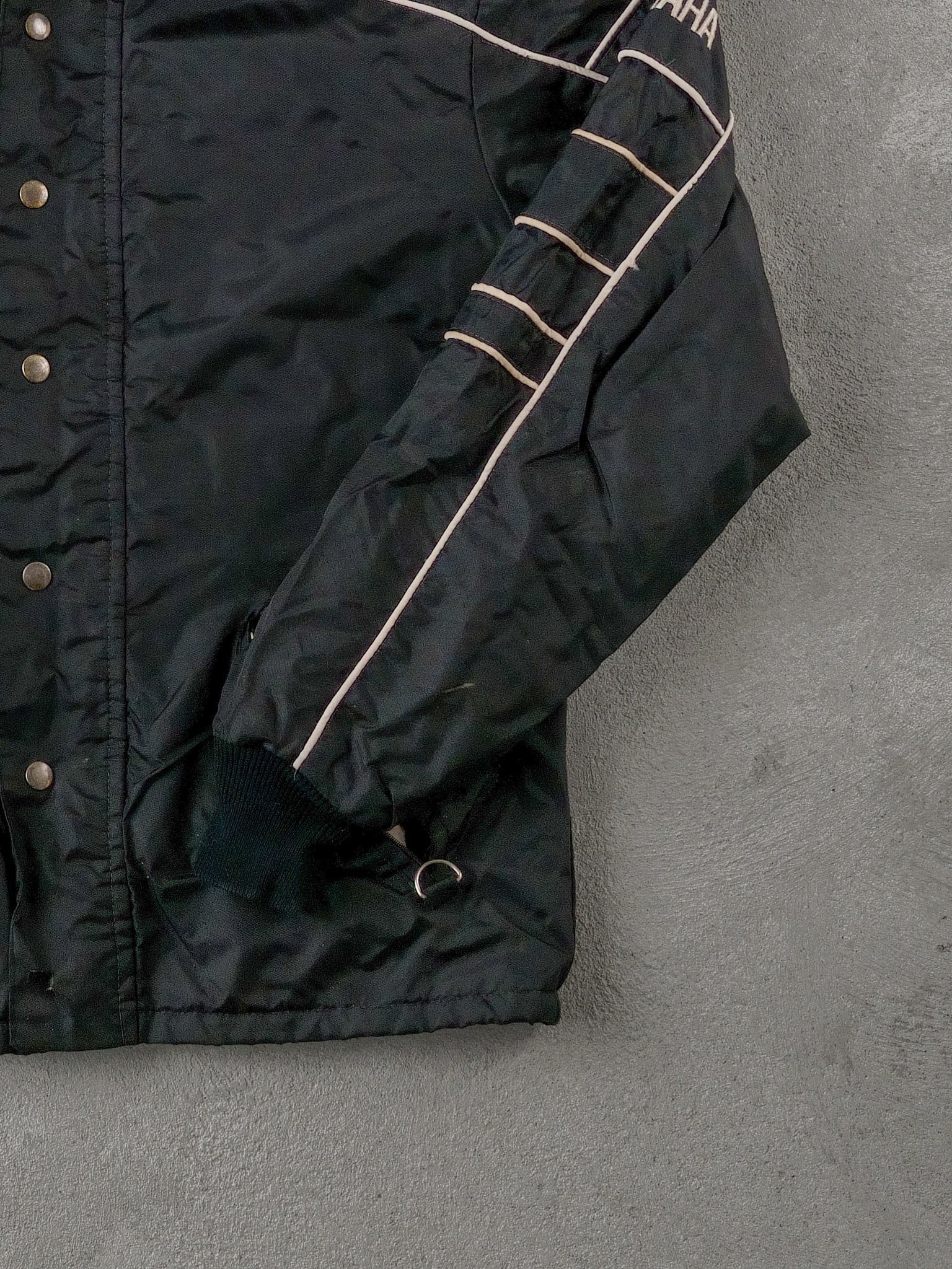 Vintage 90s Black Yamaha Collared Jacket (M)