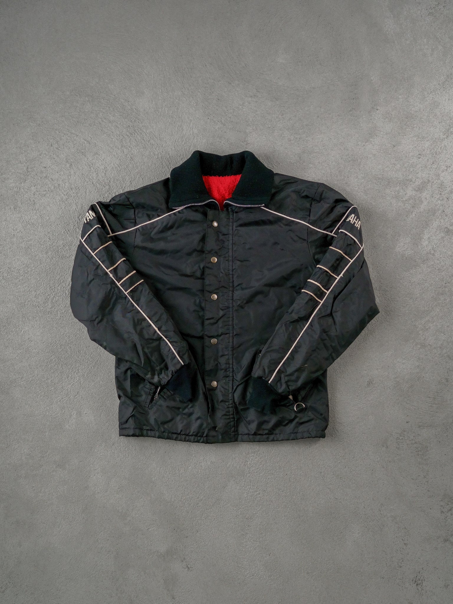 Vintage 90s Black Yamaha Collared Jacket (M)