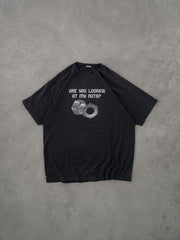 Vintage 90s Black "Are You Looking At Nuts ?" Graphic Tee (L)