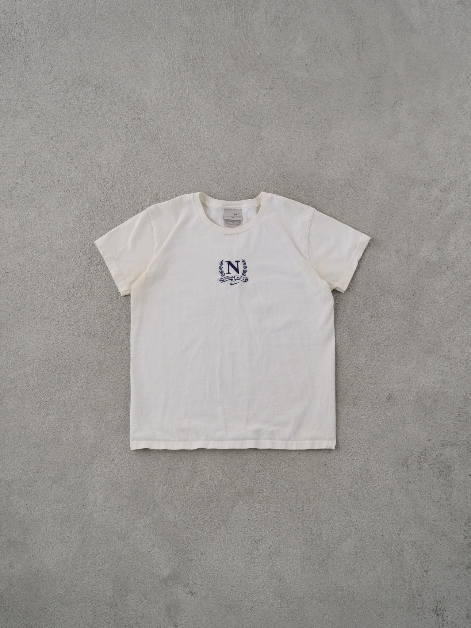 Vintage Y2k White Nike Victoria Laurus Embroidered Baby Tee (XS)