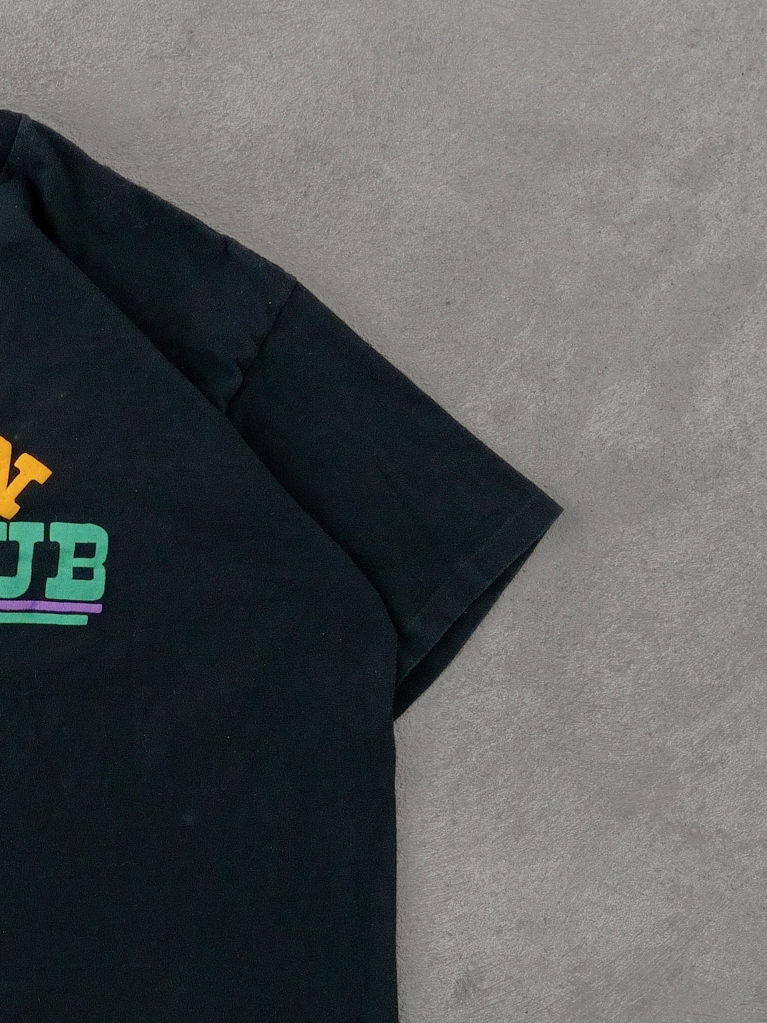 Vintage 90s Black Boston Polo Club Puff Print Graphic Tee (L)
