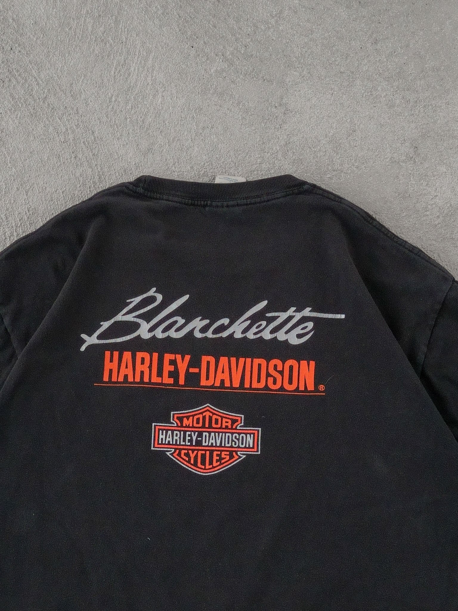 Vintage Y2k Black Harley Davidson Blachette Graphic Tee (M)