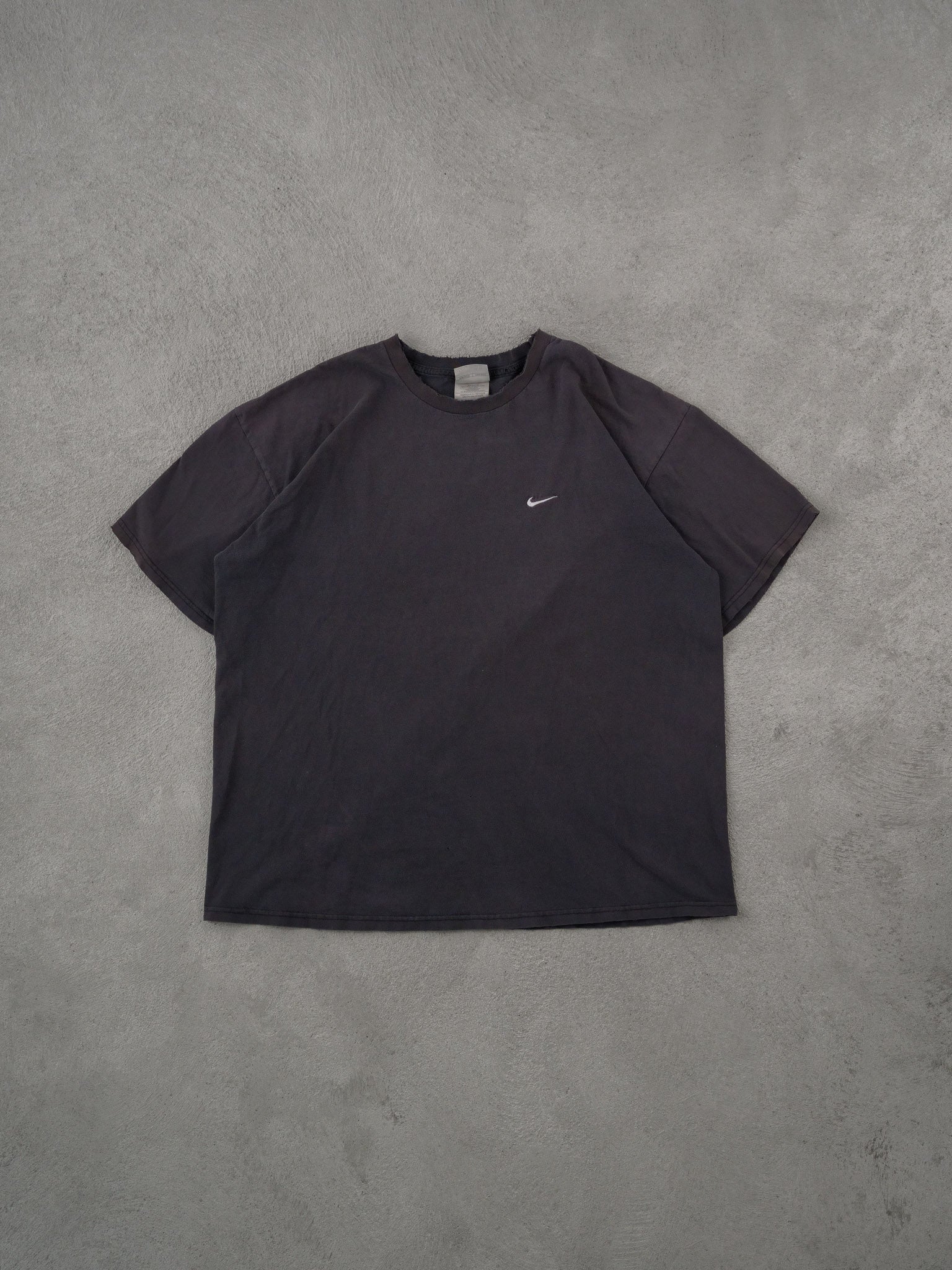 Vintage Y2k Faded Black Nike Swoosh Blank Tee (L)