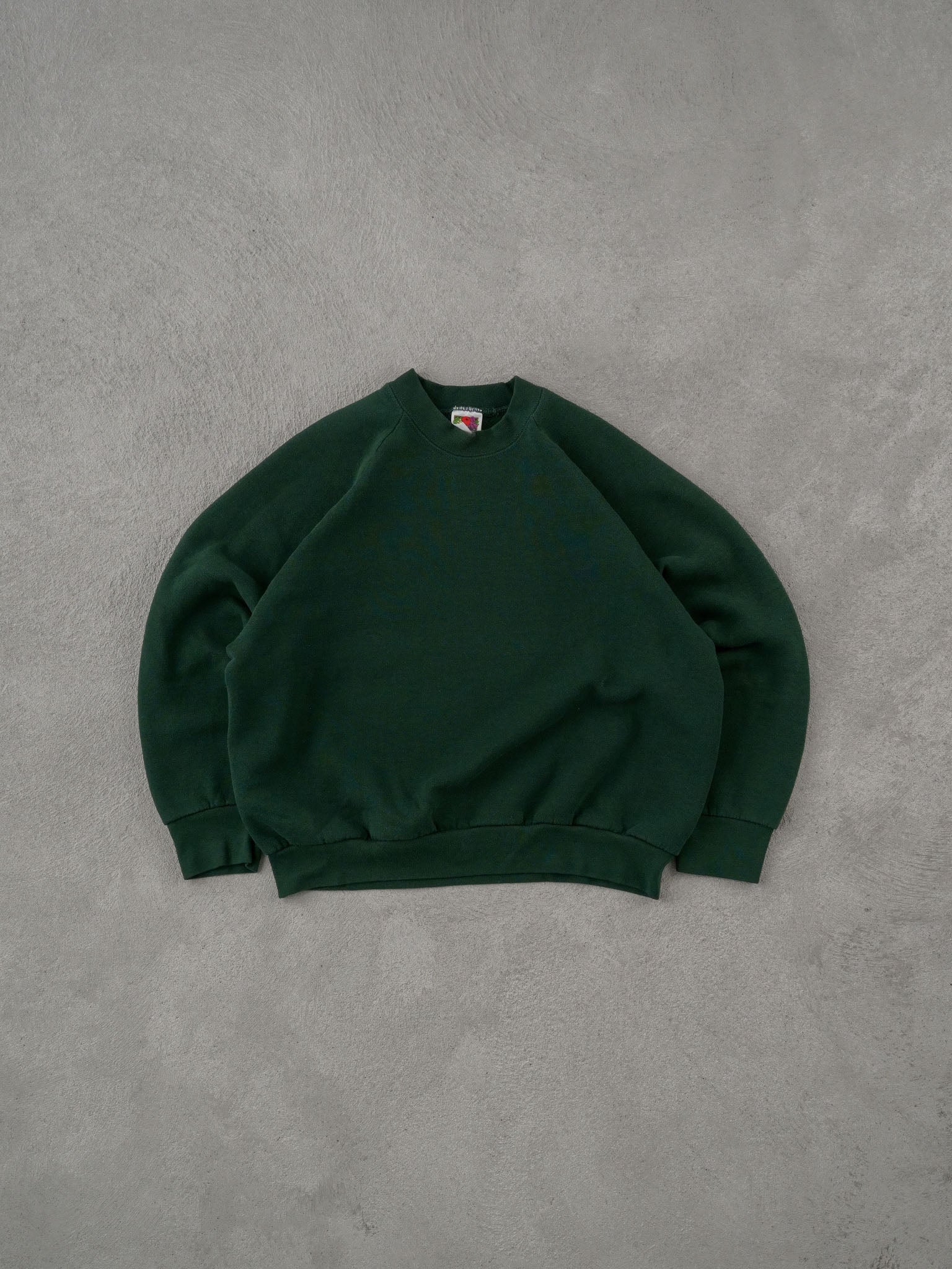 Vintage 90s Pine Green Fruit Of The Loom Crewneck (S/M)