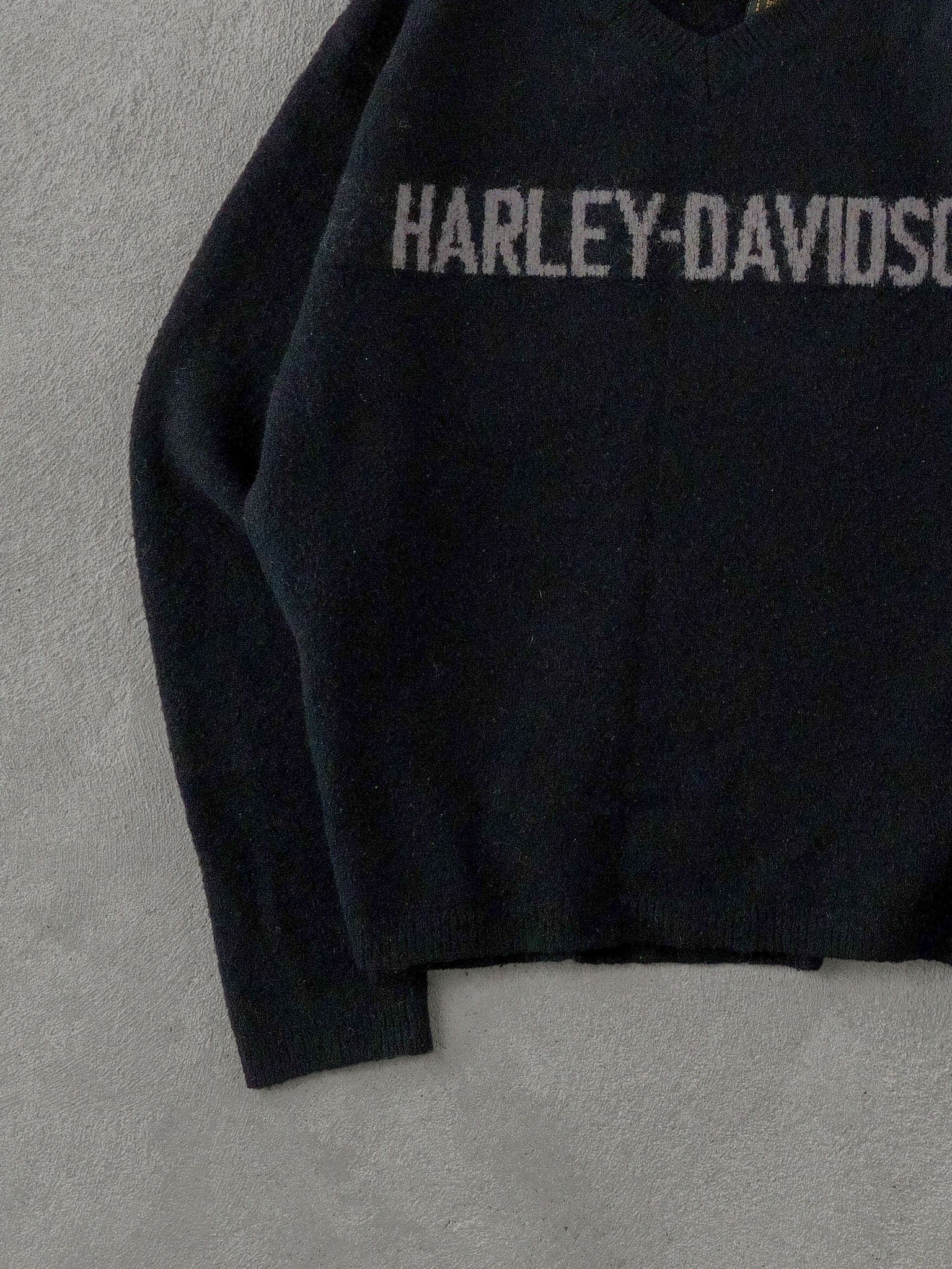 Vintage Black Harley Davidson Knit Sweater (S)
