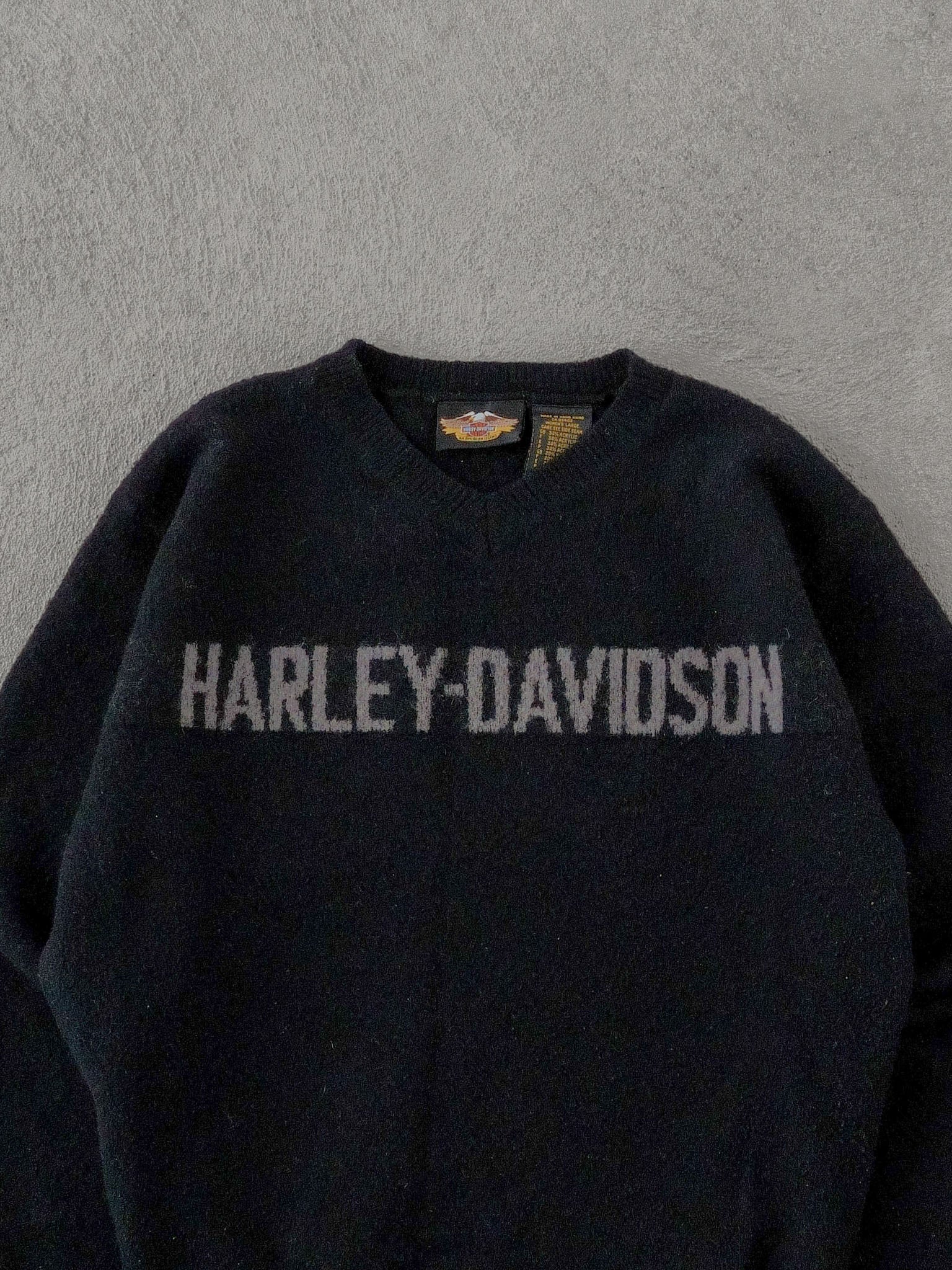 Vintage Black Harley Davidson Knit Sweater (S)