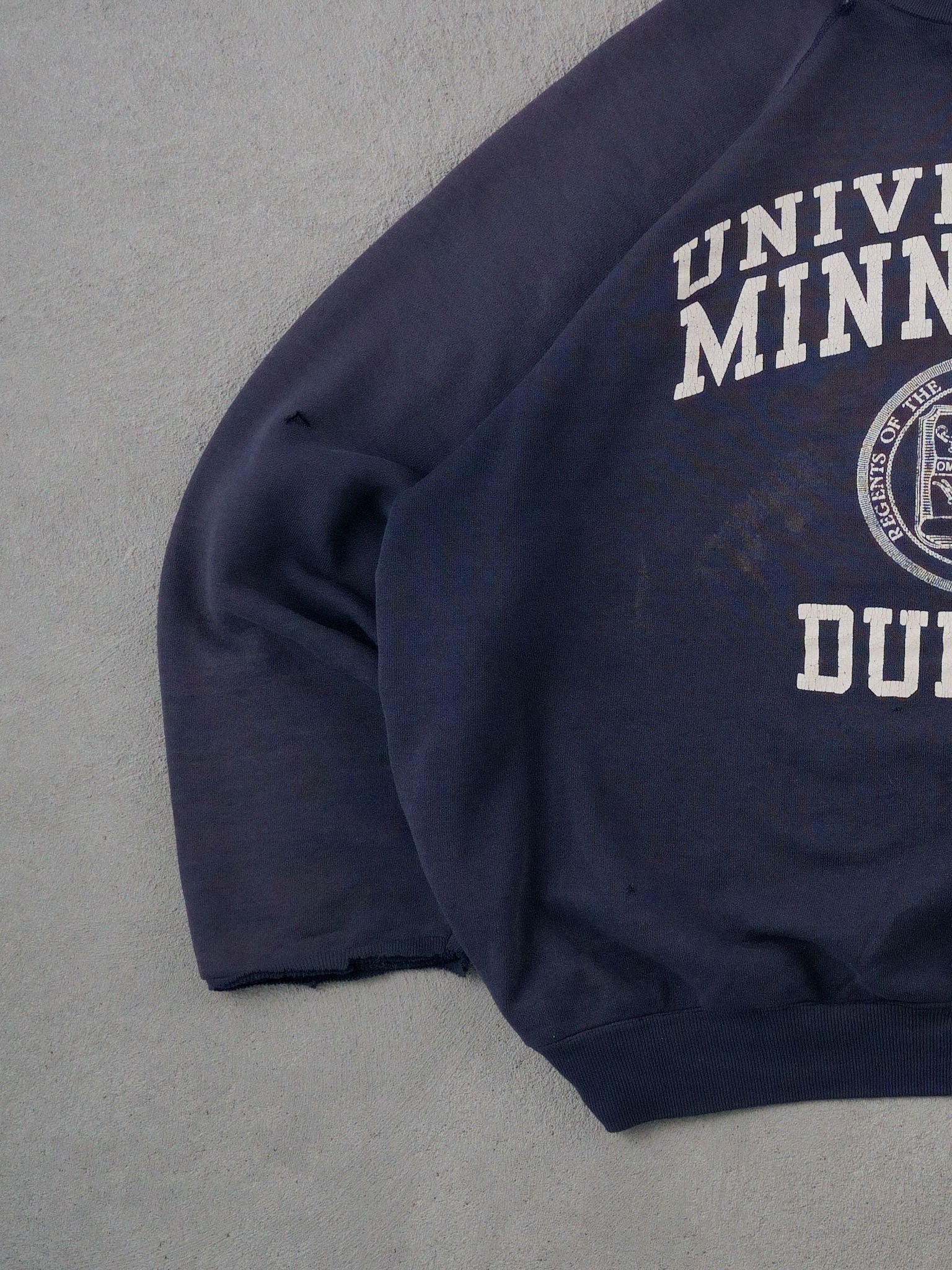 Vintage 90s Rugged Navy Blue University Minnesota Duluth Crewneck (XL)